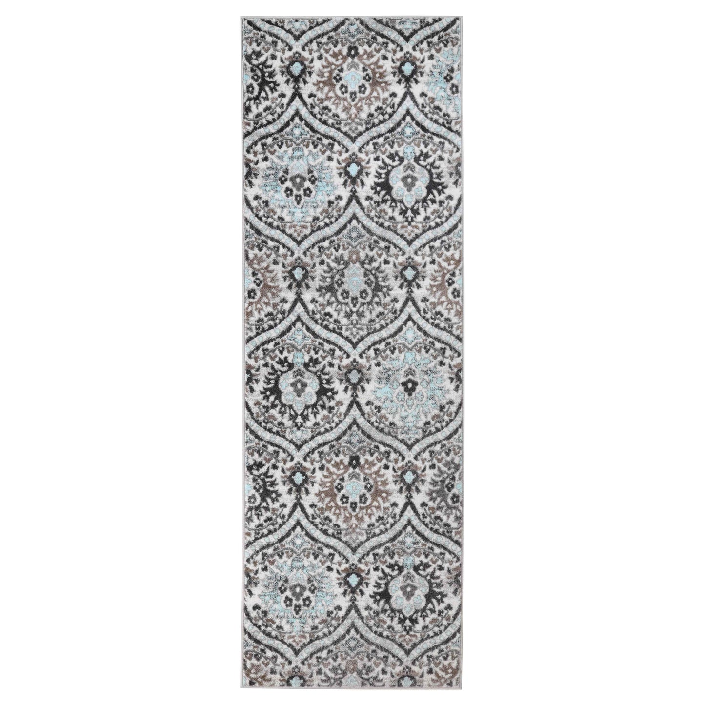 Augusta Vintage Floral Damask Indoor Area Rug or Runner