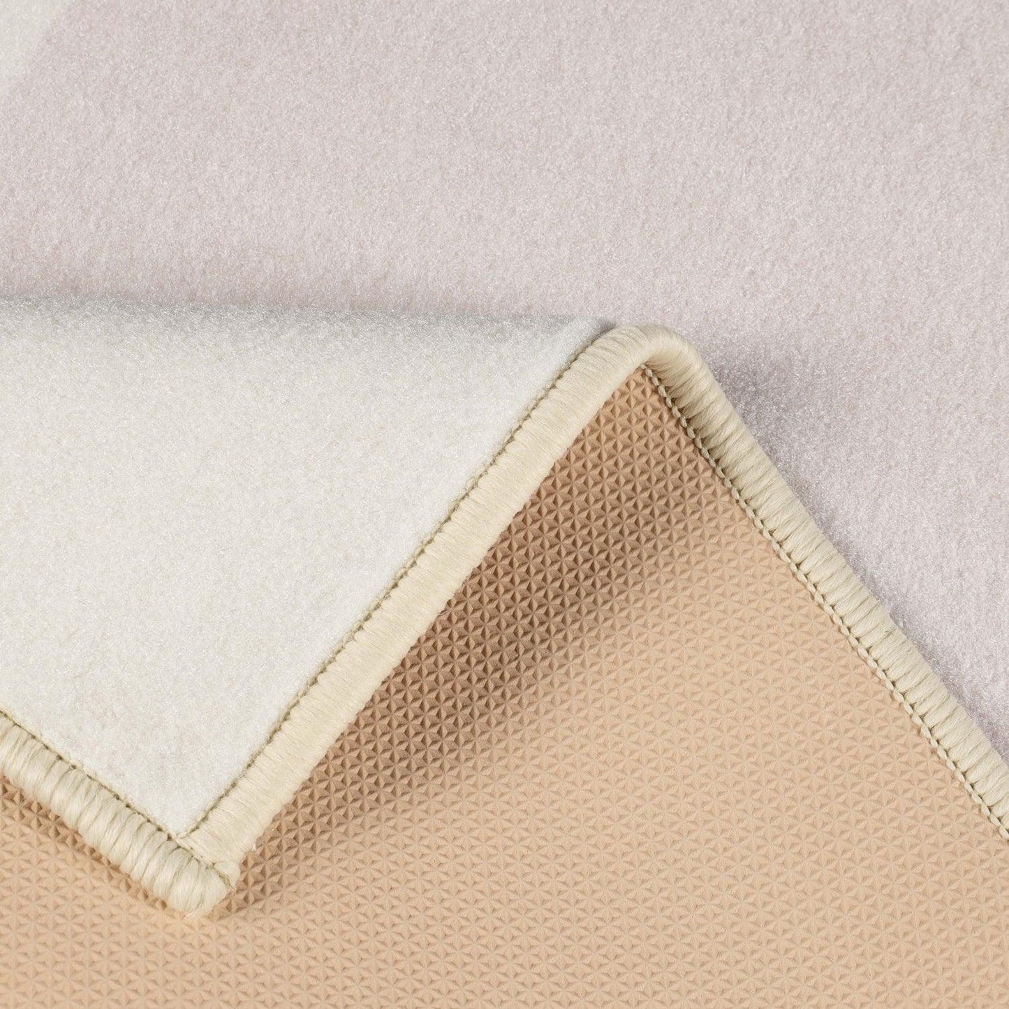 Reno Modern Non-Slip Machine Washable Kitchen Mat Set - Cream