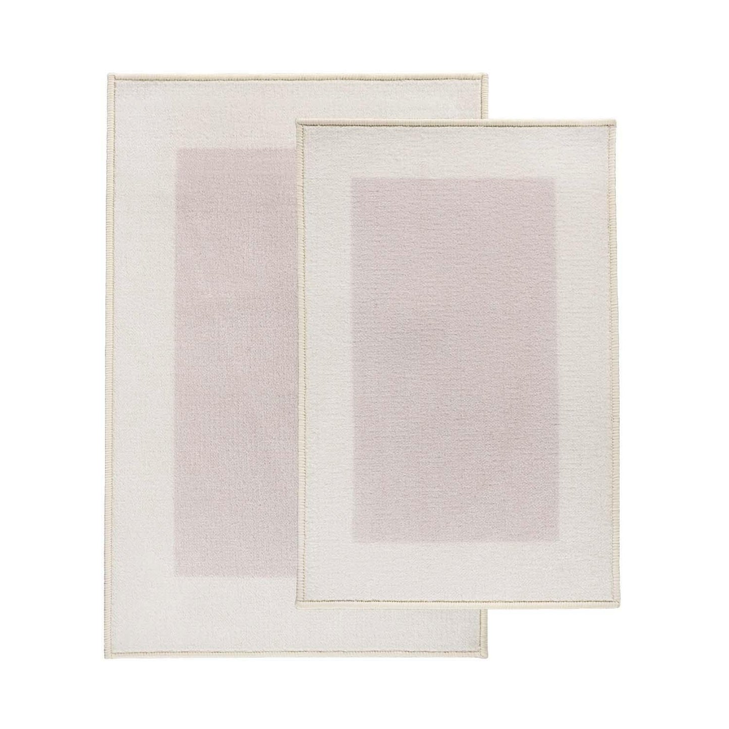 Superior Rome Non-Slip Machine Washable Bath Mat Set - Cream