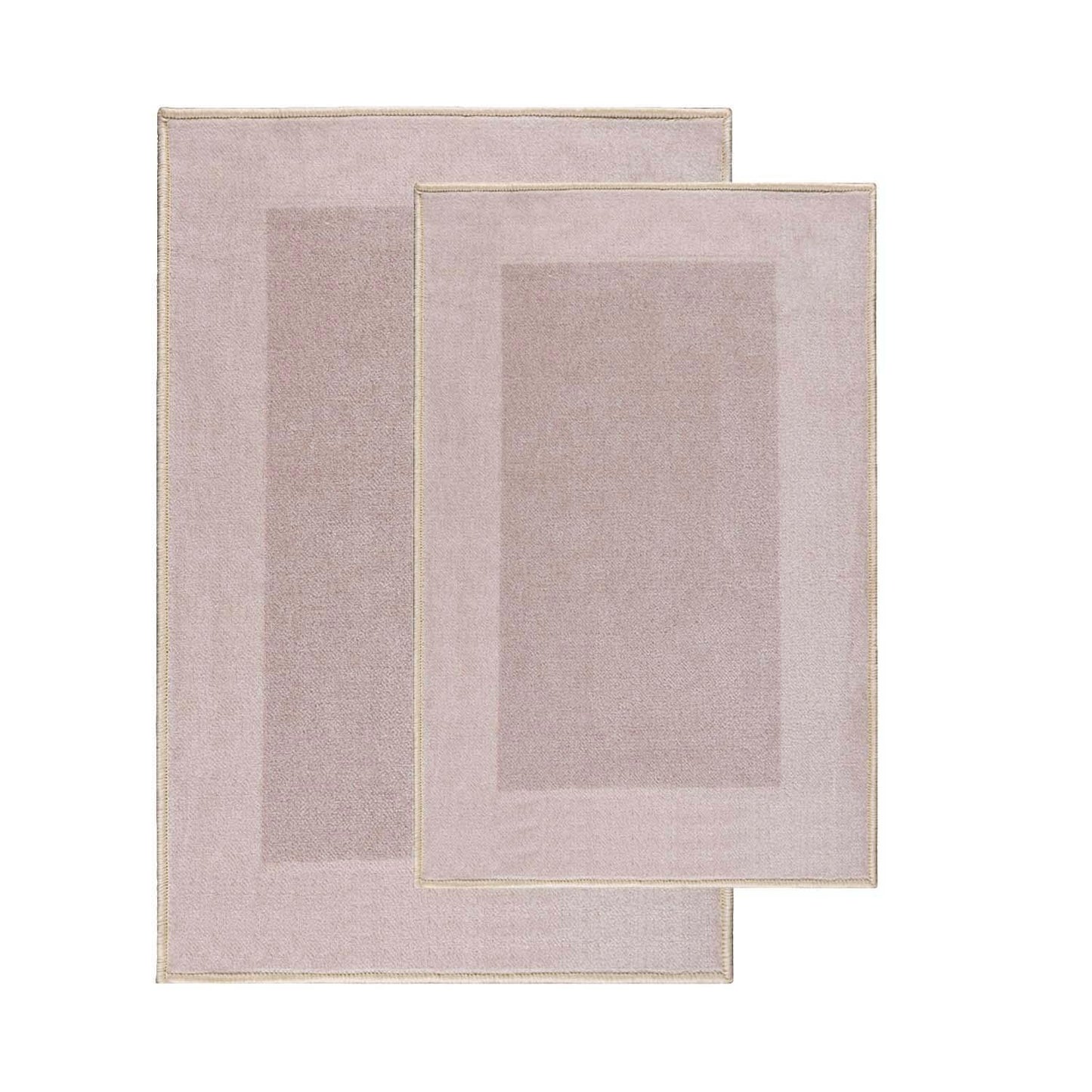 Superior Rome Non-Slip Machine Washable Bath Mat Set - Tan