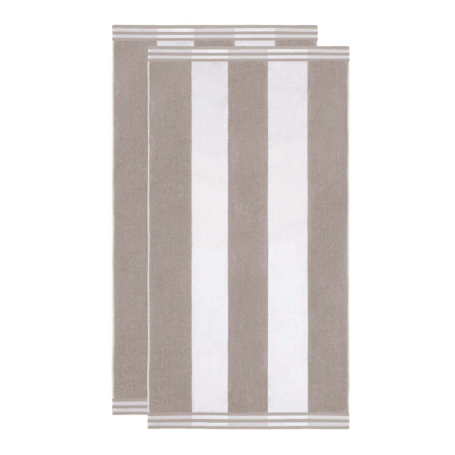 Superior Cabana Stripe Oversized Cotton Beach Towel Set Of 2,4,6 - Light Grey