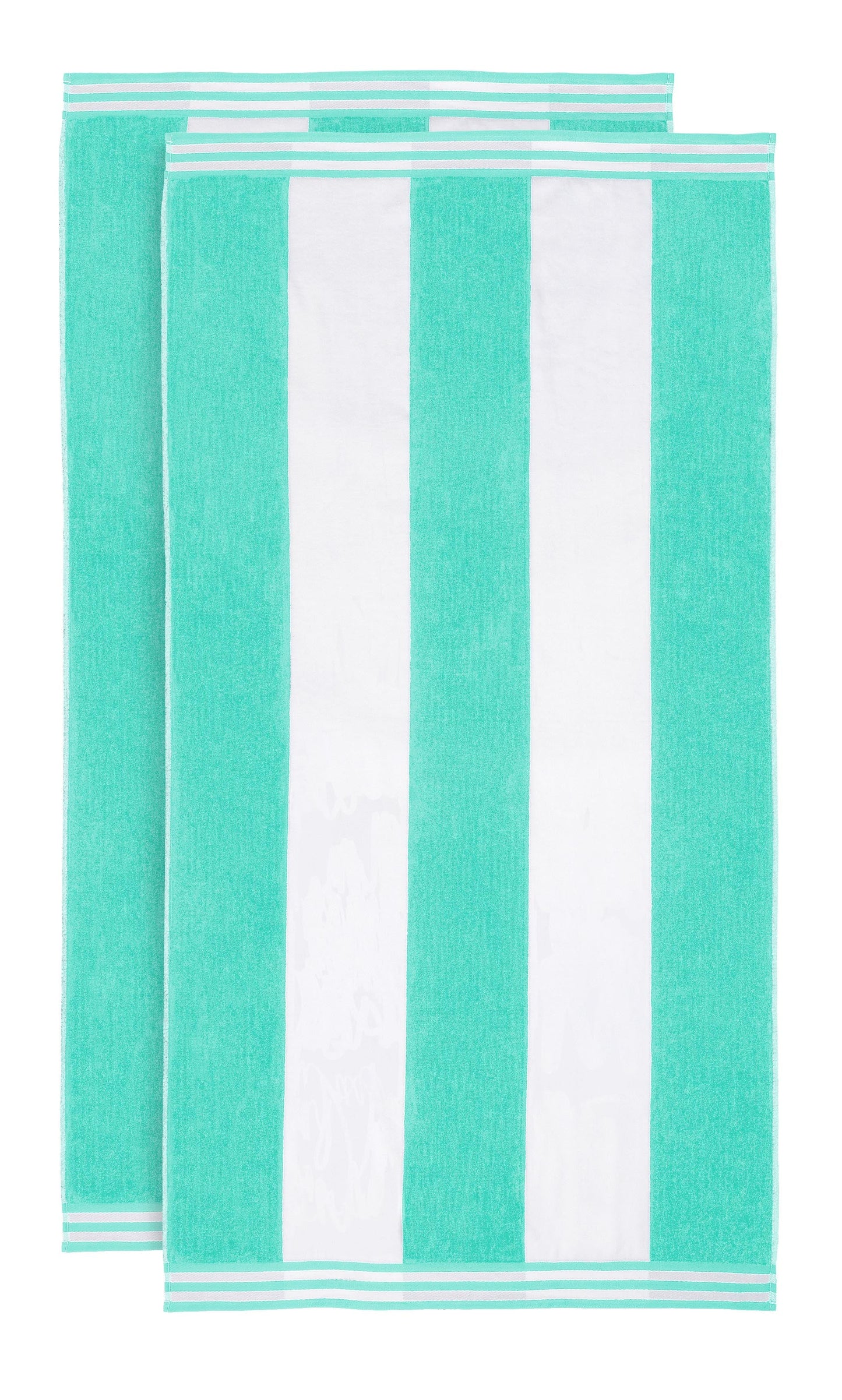 Superior Cabana Stripe Oversized Cotton Beach Towel Set Of 2,4,6 - Mint