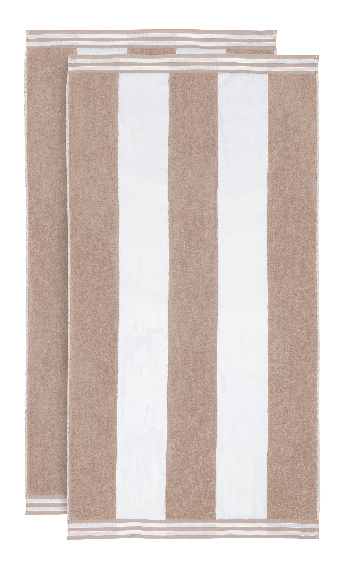 Superior Cabana Stripe Oversized Cotton Beach Towel Set Of 2,4,6 - Taupe