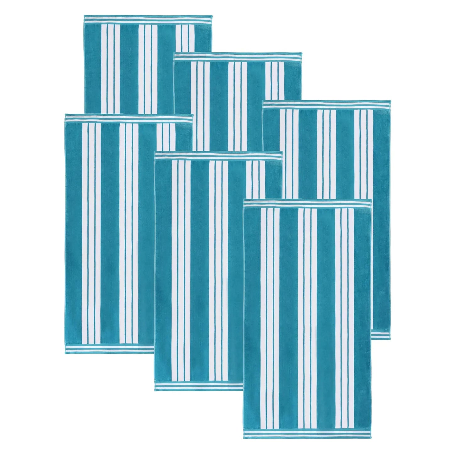 Cabana Stripe Oversized Cotton Beach Towel Set Of 2,4,6