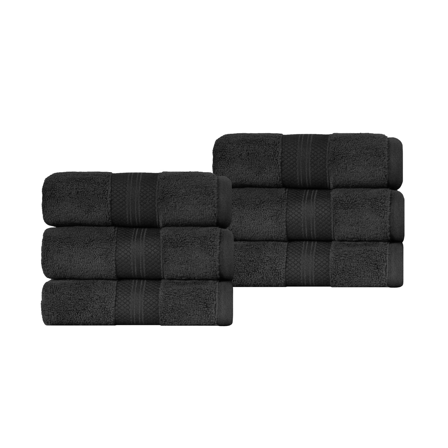 Superior Premium Turkish-Cotton Assorted Towel Set - Black