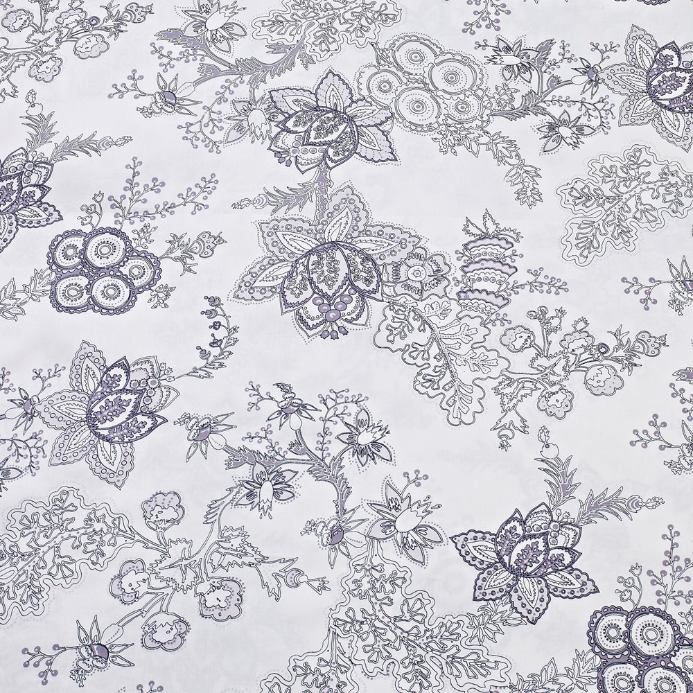 Superior Blossom Reversible Floral Cotton Duvet Cover Set - White/Black