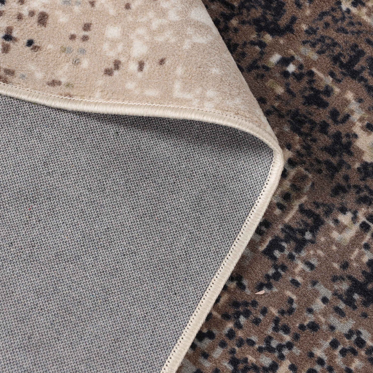 Bristol Distressed Abstract Damask Indoor Area Rug or Runner Rug - Beige-Brown