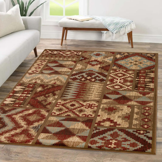 Berlin Aztec Geometric Southwestern Indoor Area Rug or Runner Rug
