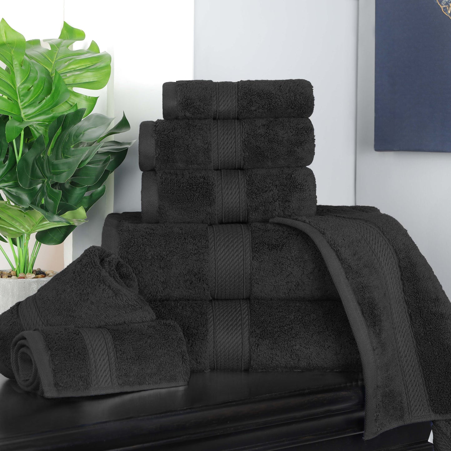 Madison Egyptian Cotton Pile Plush Heavyweight 8 Piece Towel Set