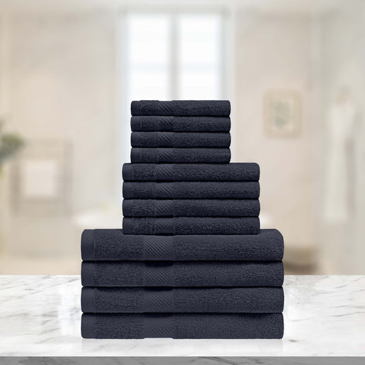 Eco-Friendly Egyptian Cotton Cotton Absorbent 12 Piece Assorted Towel Set