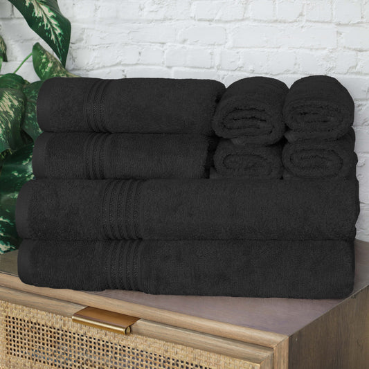 Heritage Egyptian Cotton Plush Absorbent Luxury 8 Piece Towel Set