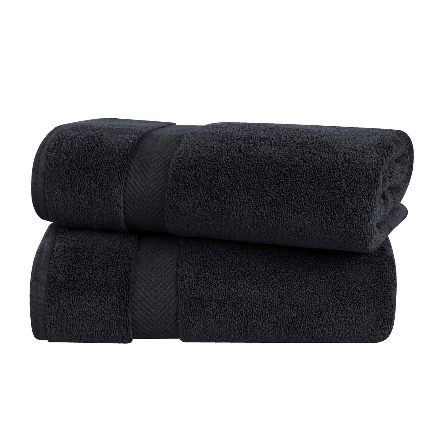 Zero-Twist Smart-Dry Combed Cotton 2 Piece Bath Sheet Set - Black