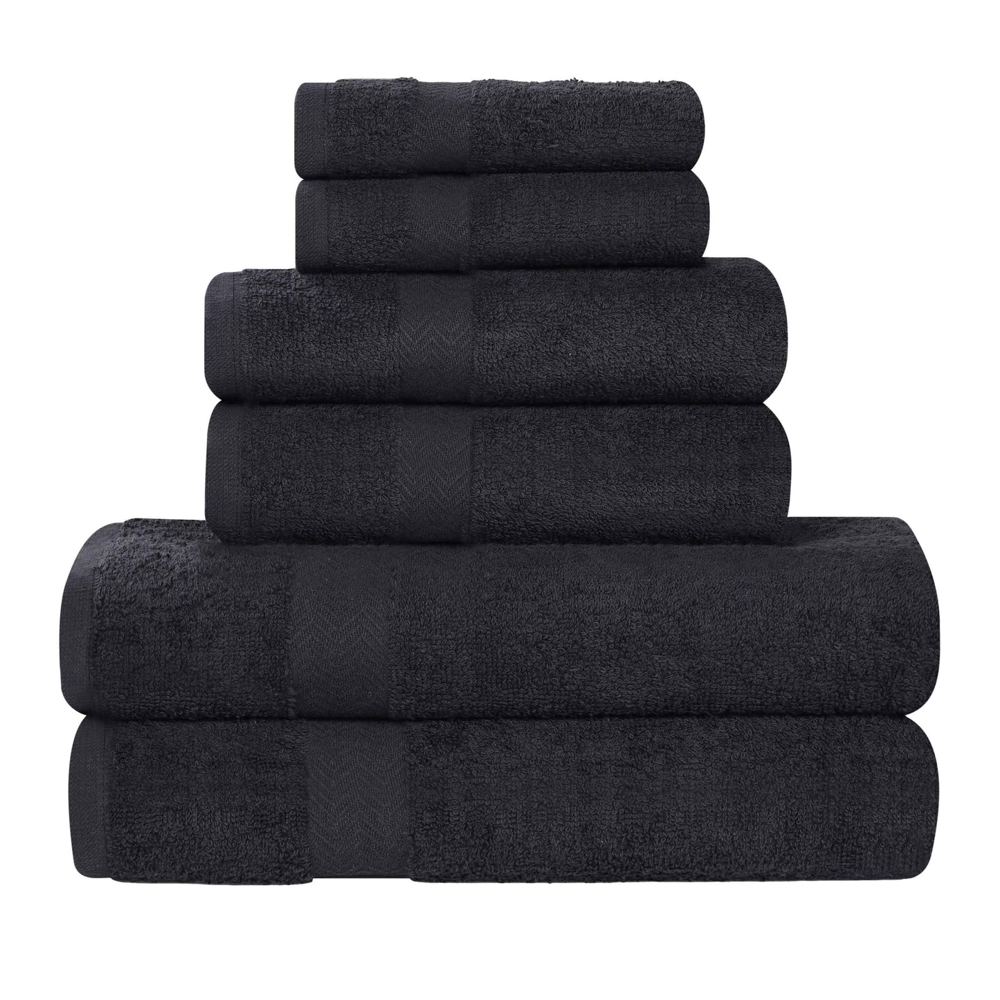 6 Piece Cotton Eco-Friendly Soft Absorbent Towel Set