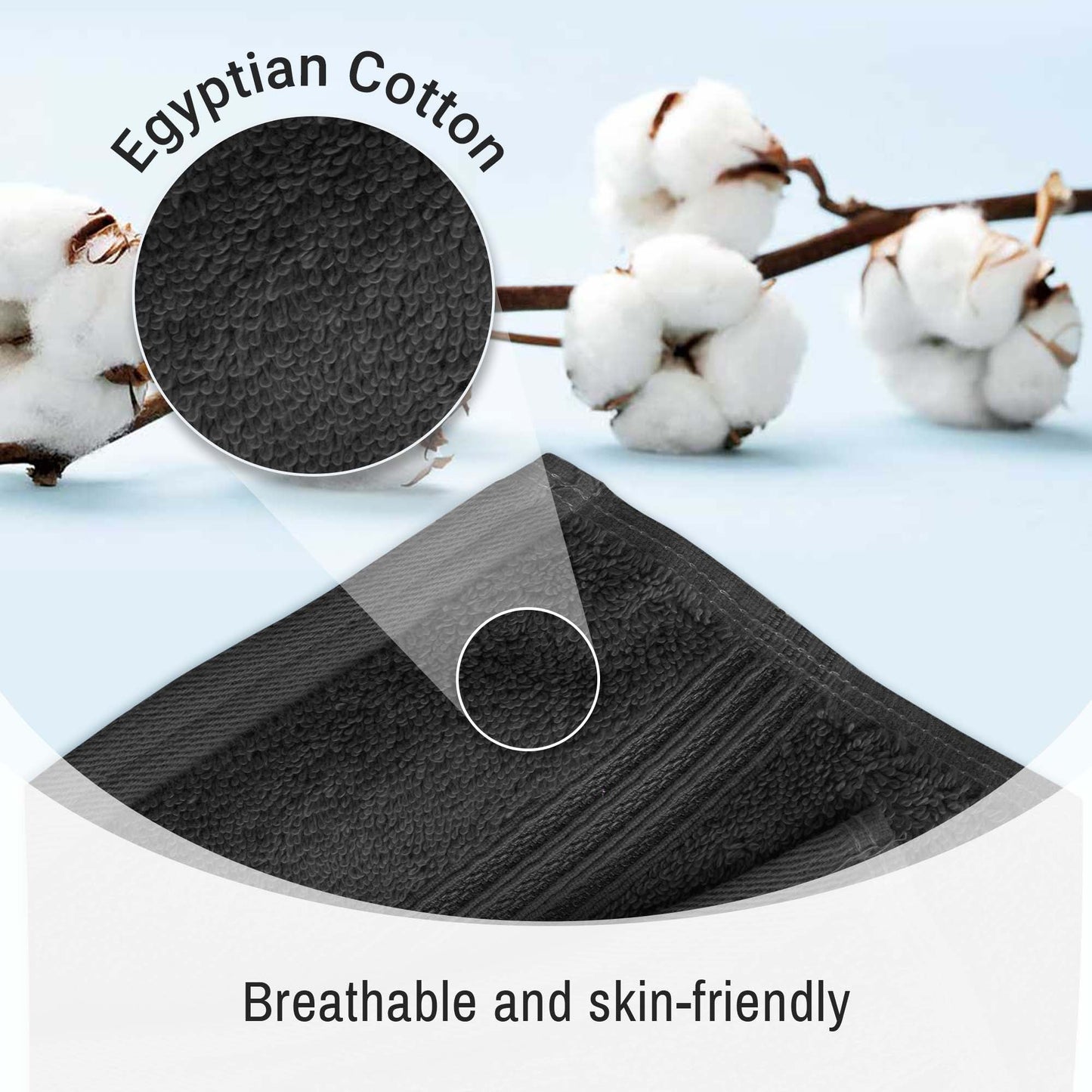Heritage Egyptian Cotton Plush Absorbent Luxury Face Towel Set of 10