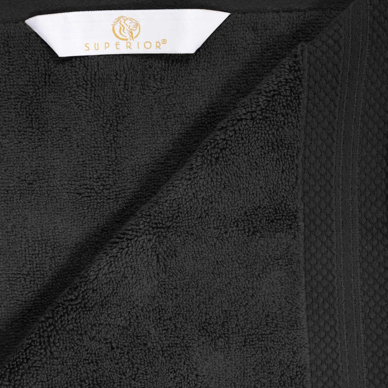 Turkish Cotton Highly Absorbent Solid 6 Piece Towel Set - Black