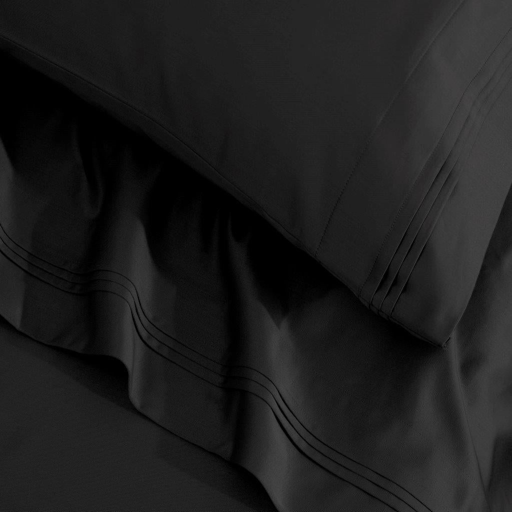 1500 Thread Count Egyptian Cotton 2 Piece Solid Pillowcase Set - Black
