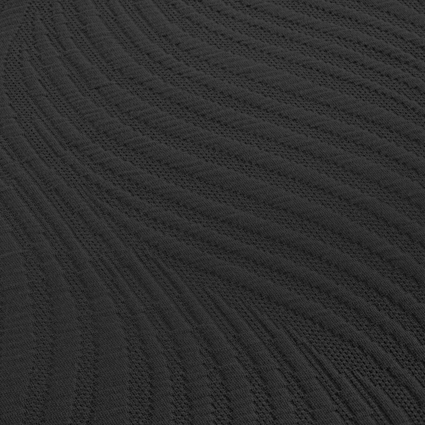 Cascade Cotton Jacquard Matelassé 3-Piece Bedspread Set - Black