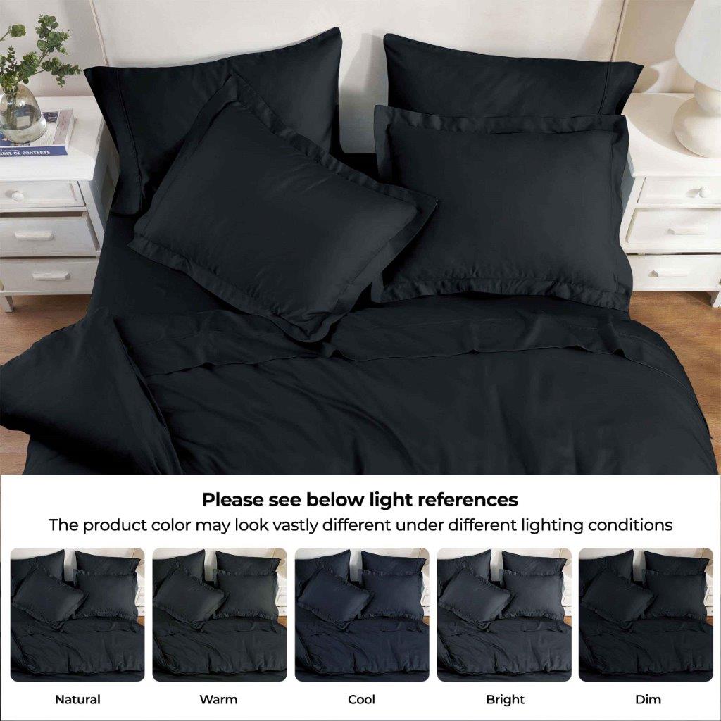 300 Thread Count Modal from Beechwood Solid Duvet Cover Set - Black
