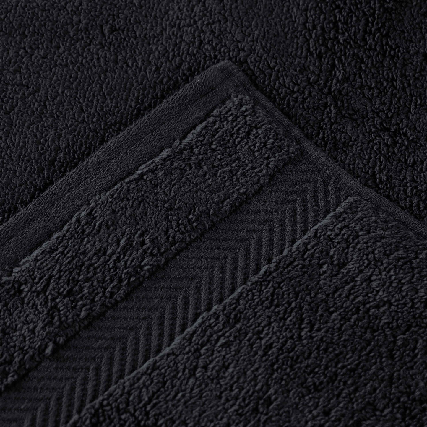 Zero Twist Smart Dry Combed Cotton 2 Piece Bath Towel Set - Black