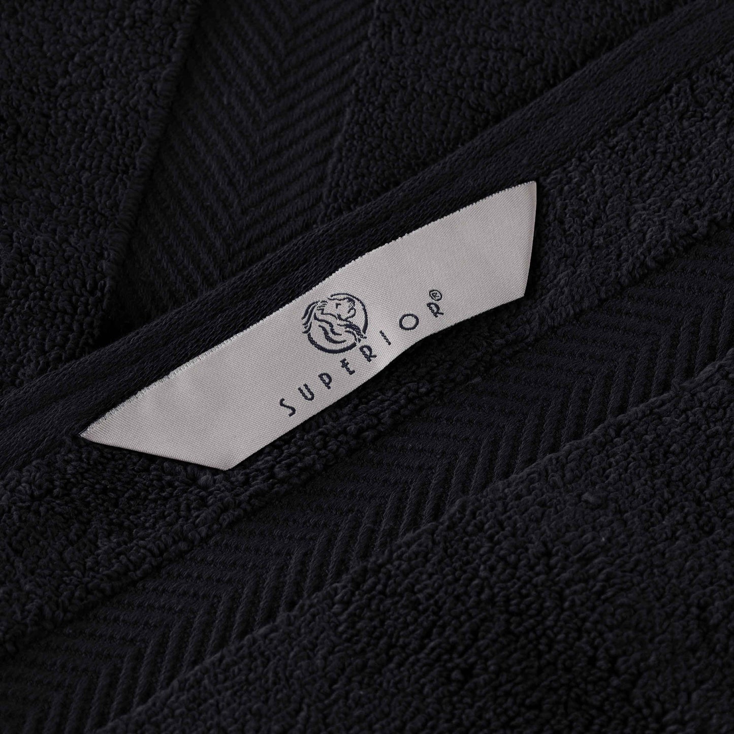 Zero Twist Smart Dry Combed Cotton 2 Piece Bath Towel Set - Black