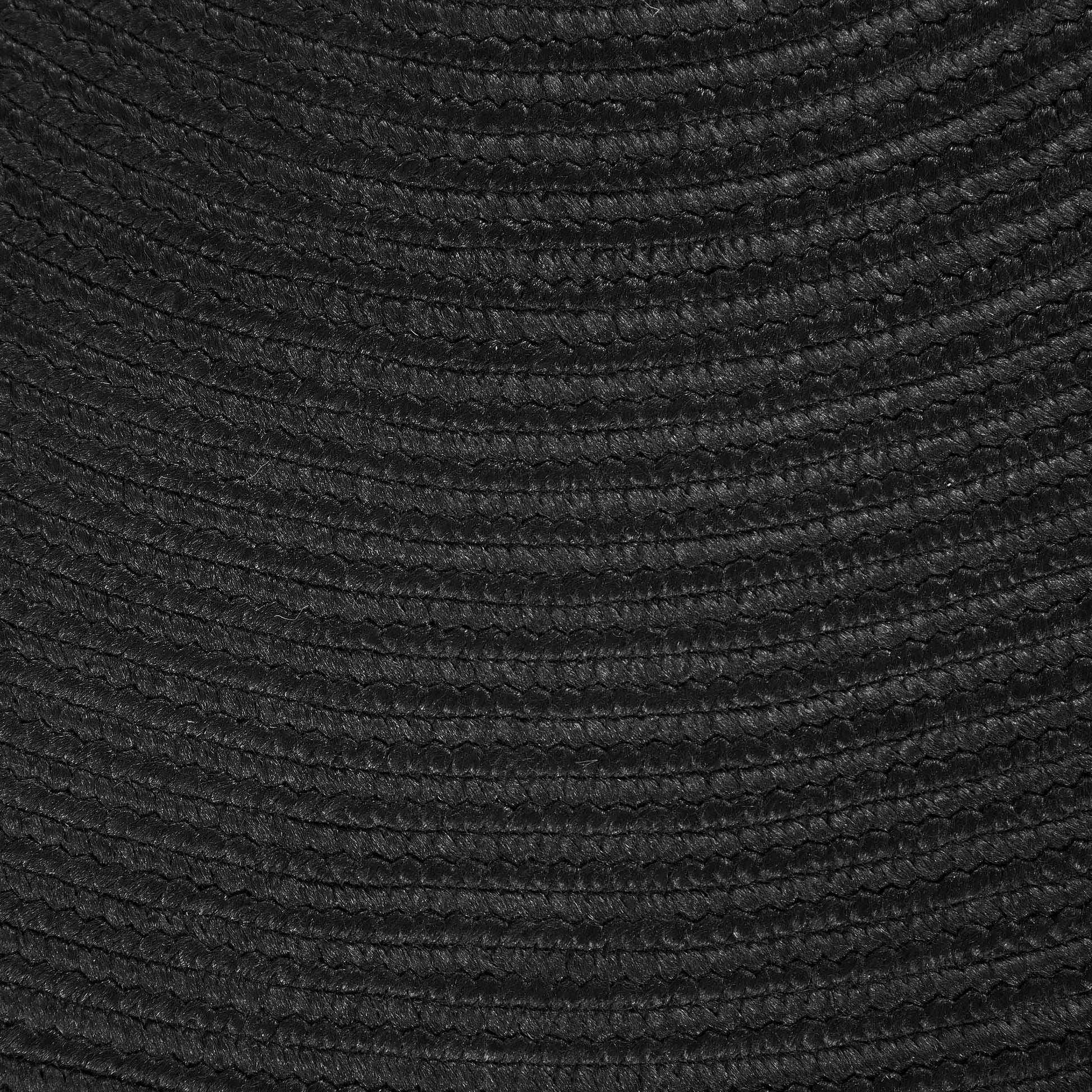 Classic Braided Weave Oval Area Rug Indoor Outdoor Rugs - Black