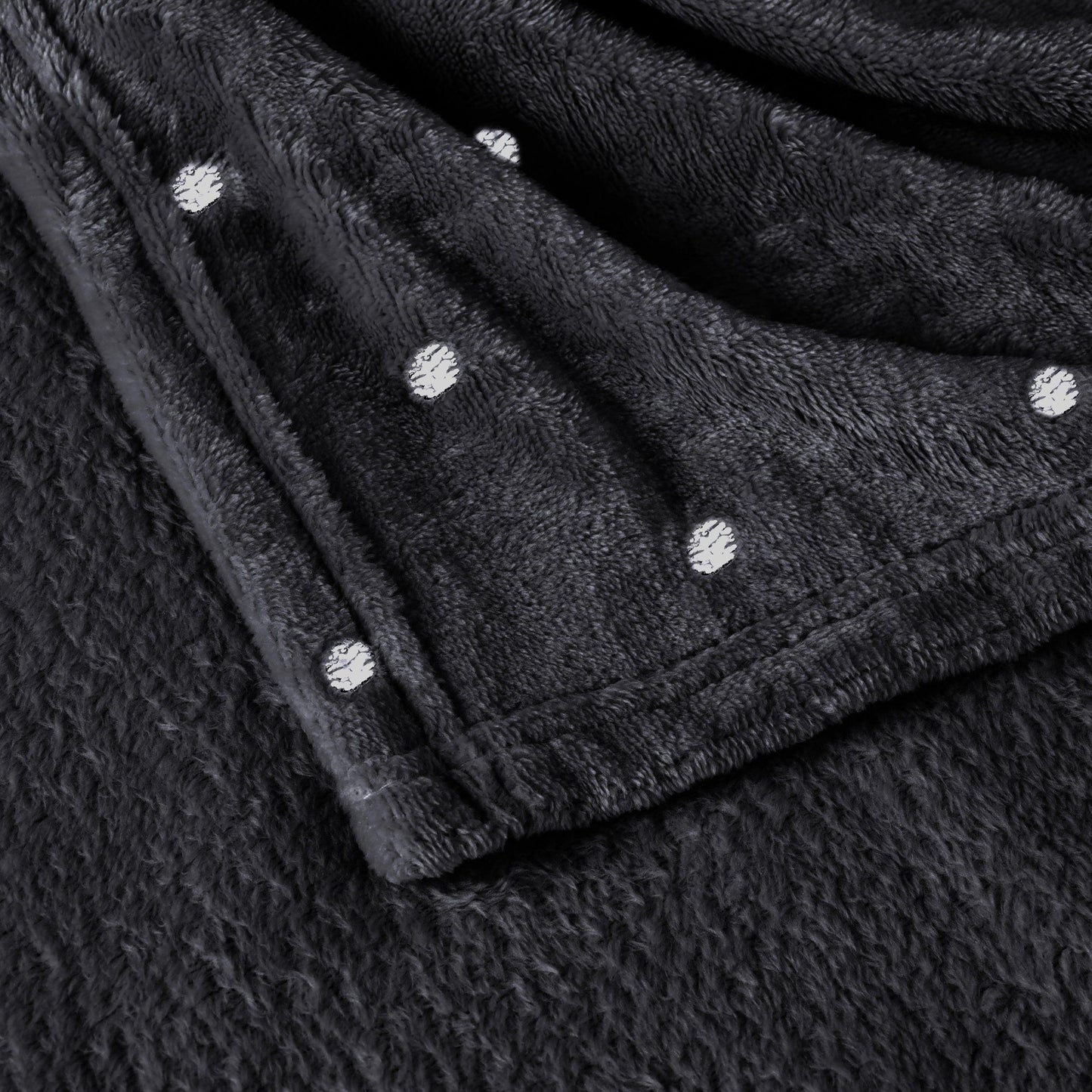 Fleece Plush Medium Weight Fluffy Soft Decorative Blanket Or Throw - Black