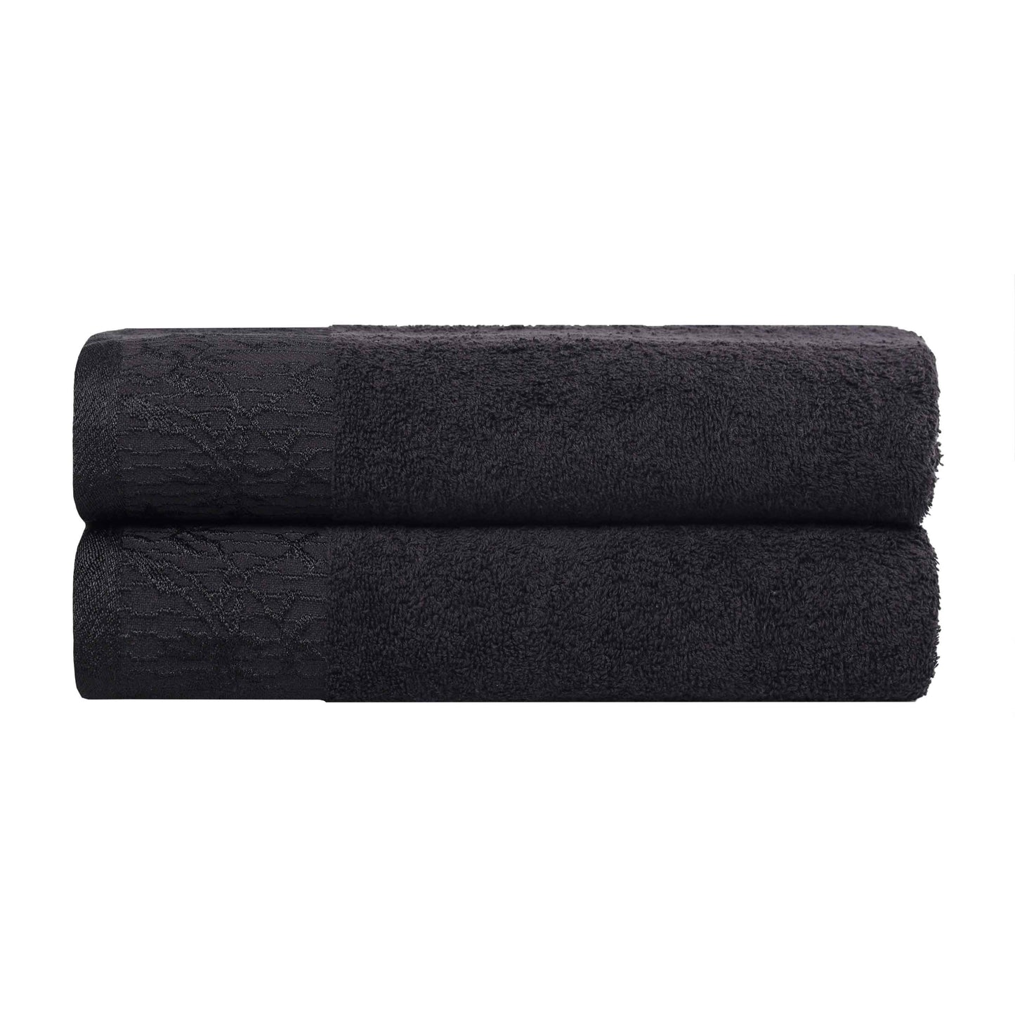 Wisteria Cotton Medium Weight Floral Jacquard Bath Towels, Set of 2