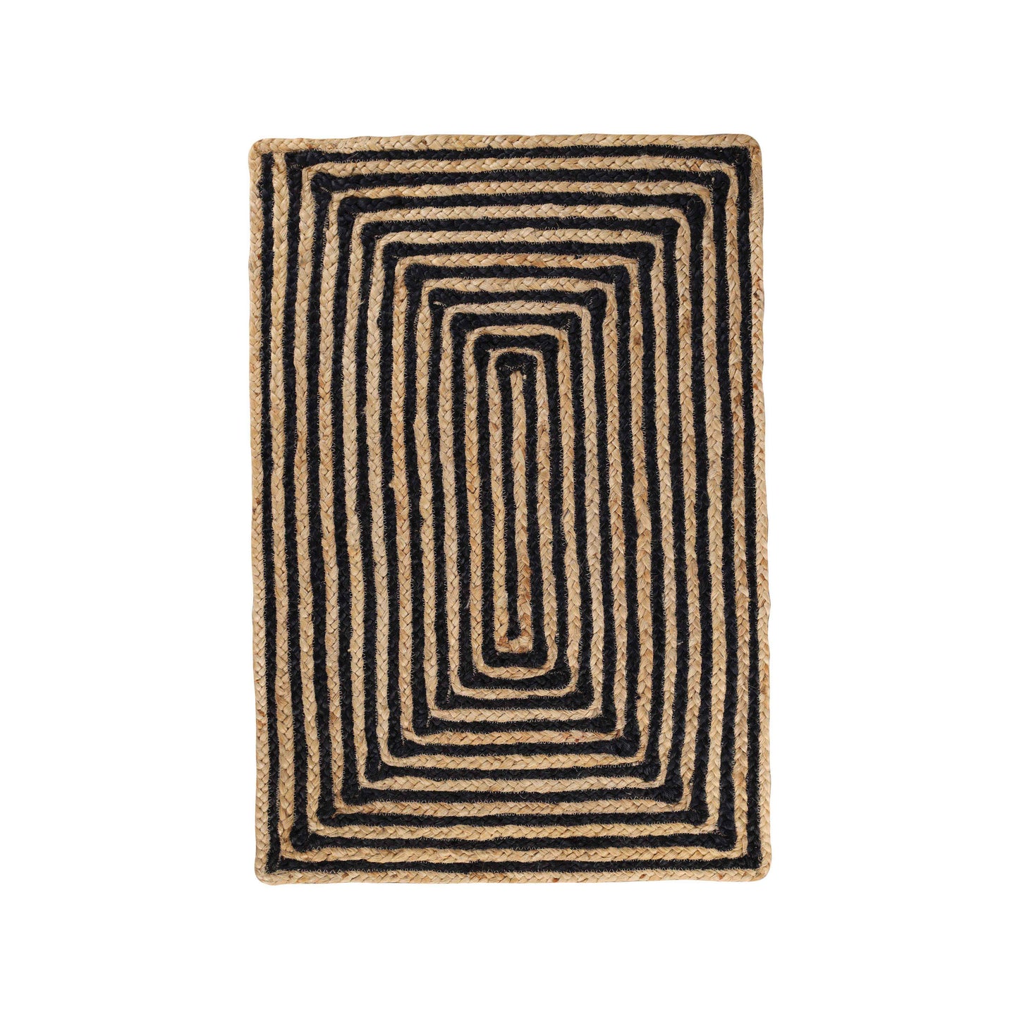 Braided Jute Reversible Round Indoor Outdoor Area Rug - Black