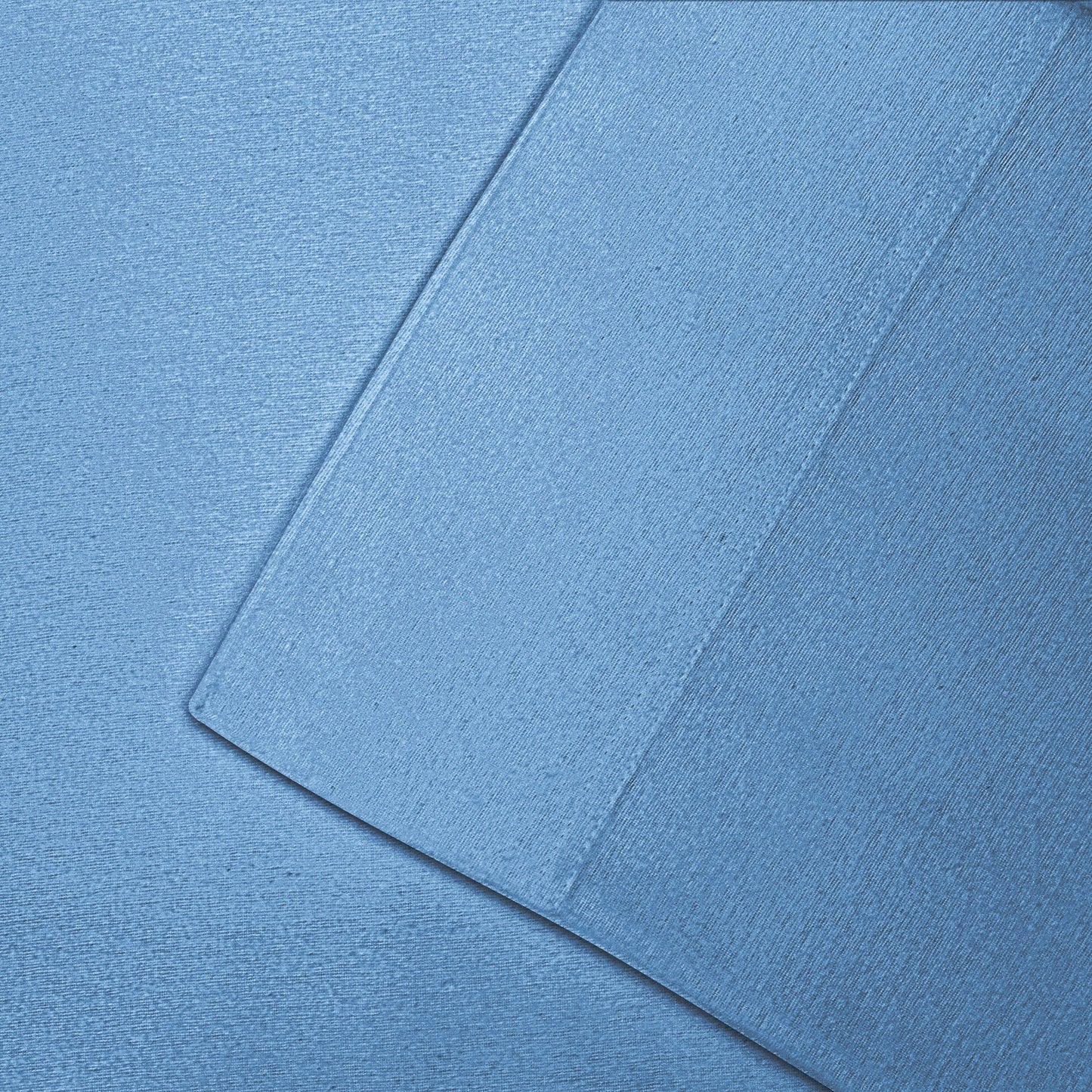 Solid Flannel Cotton Soft Fuzzy Pillowcases, Set of 2 - Blue
