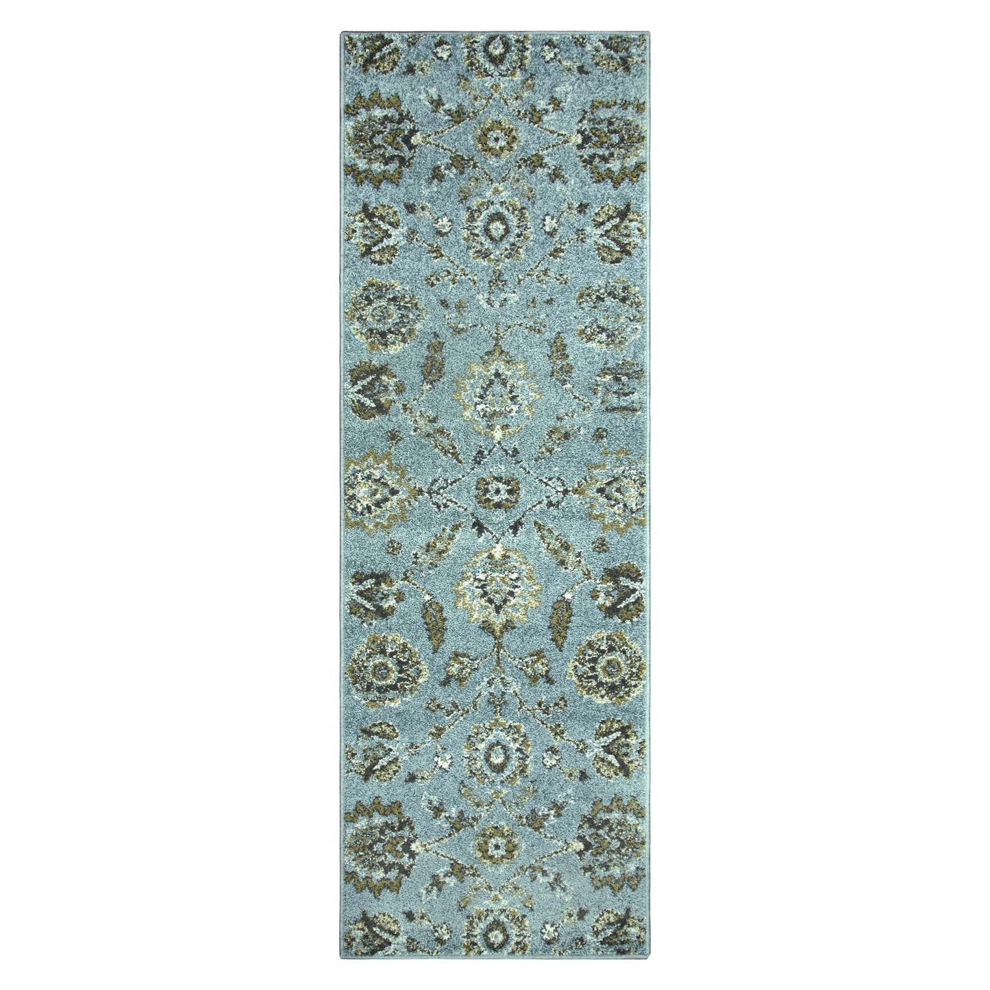 Brookshire Antique Traditional Floral Indoor Area Rug - Blue