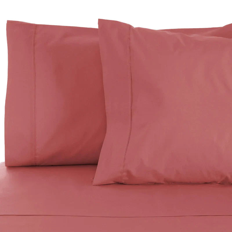 Egyptian Cotton 530 Thread Count Solid Pillowcases Set of 2 - Blush