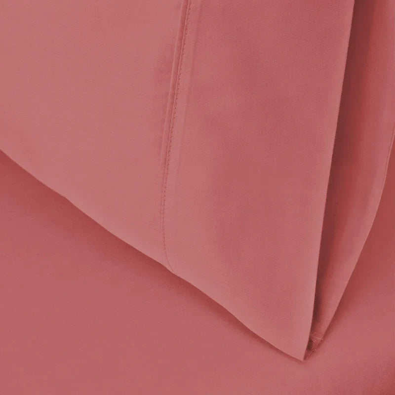 Egyptian Cotton 530 Thread Count Solid Pillowcases Set of 2 - Blush