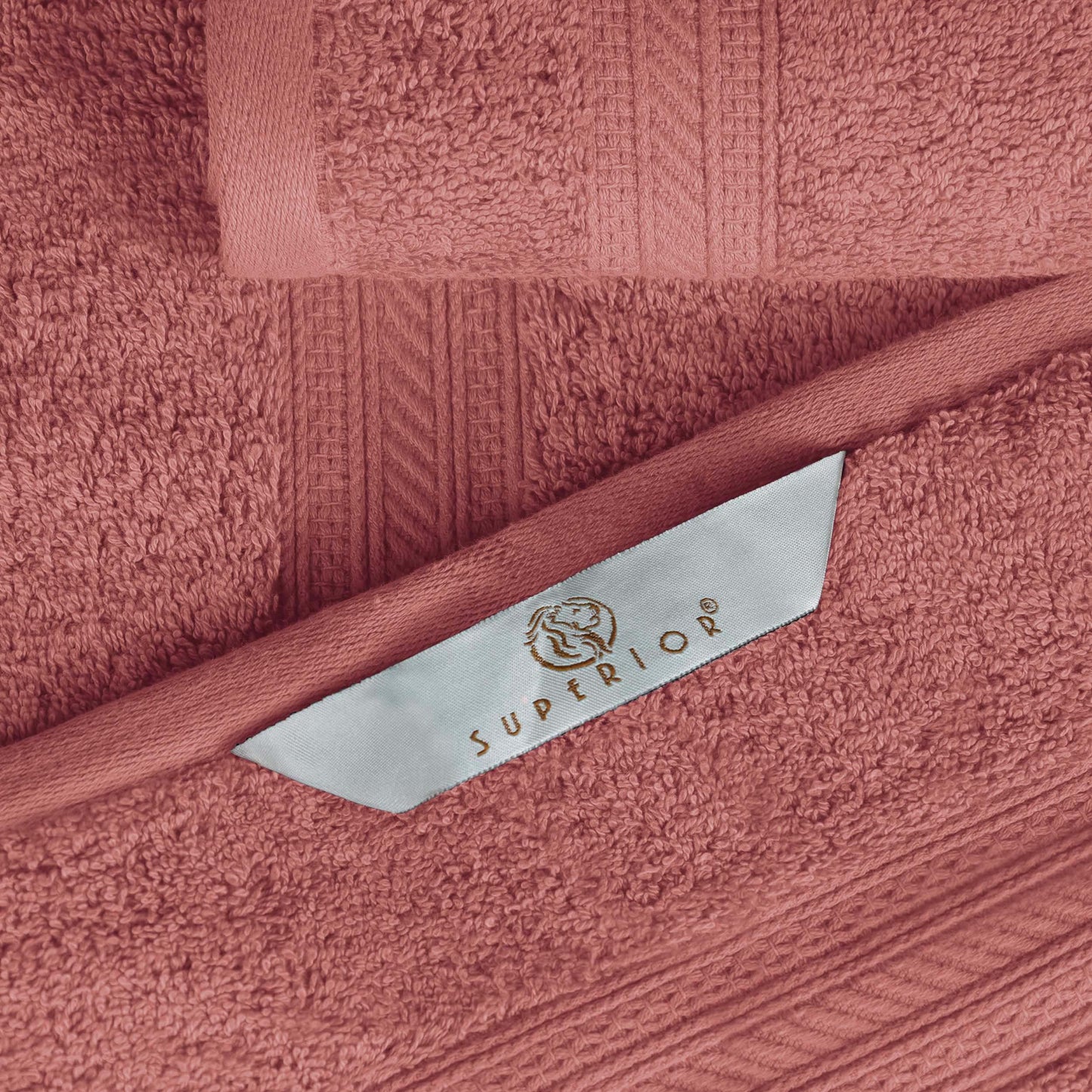 Cotton Heavyweight Absorbent Plush 8 Piece Towel Set - Blush