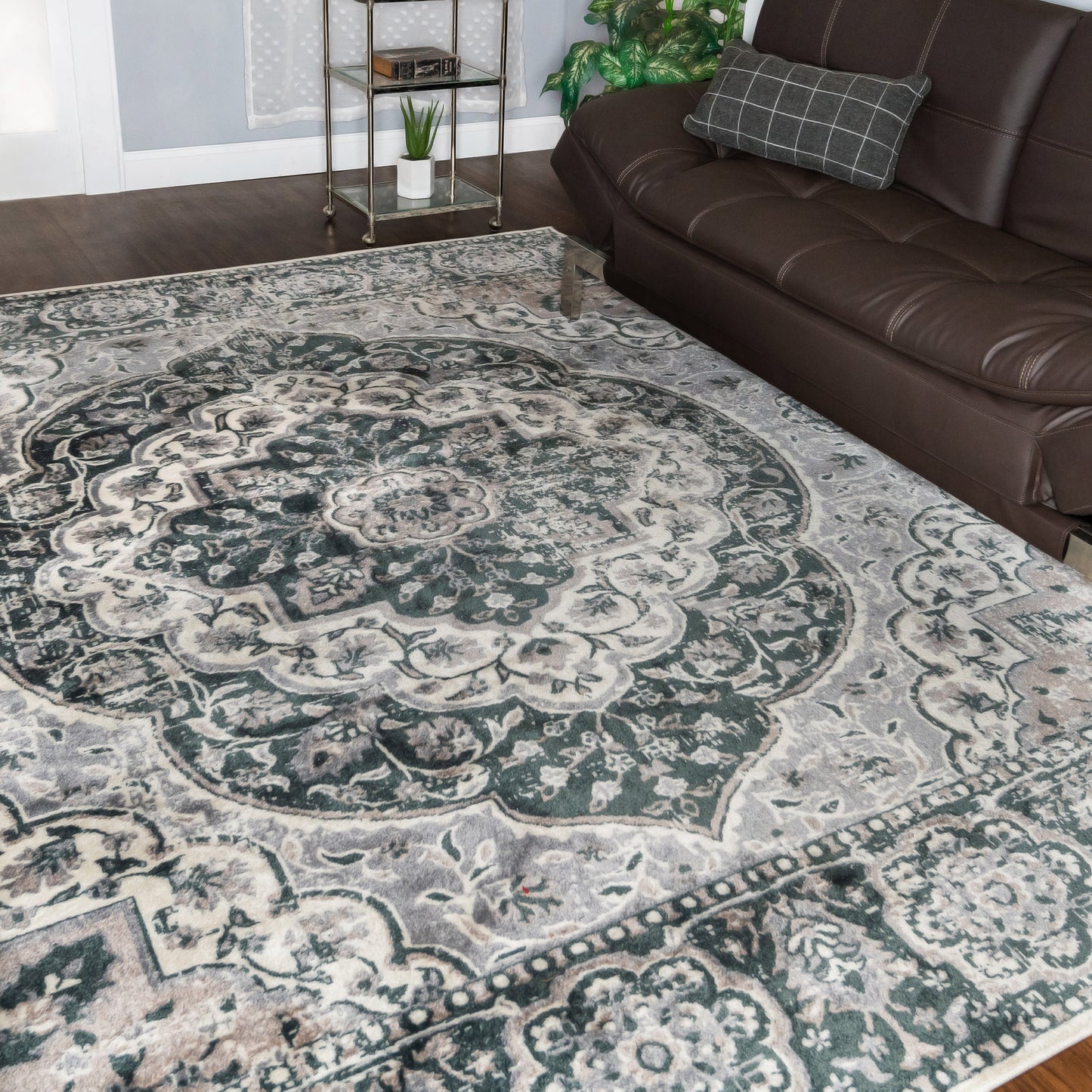 Bodhi Vintage Floral Classic Medallion Indoor Area Rug or Runner - Nightful Blue