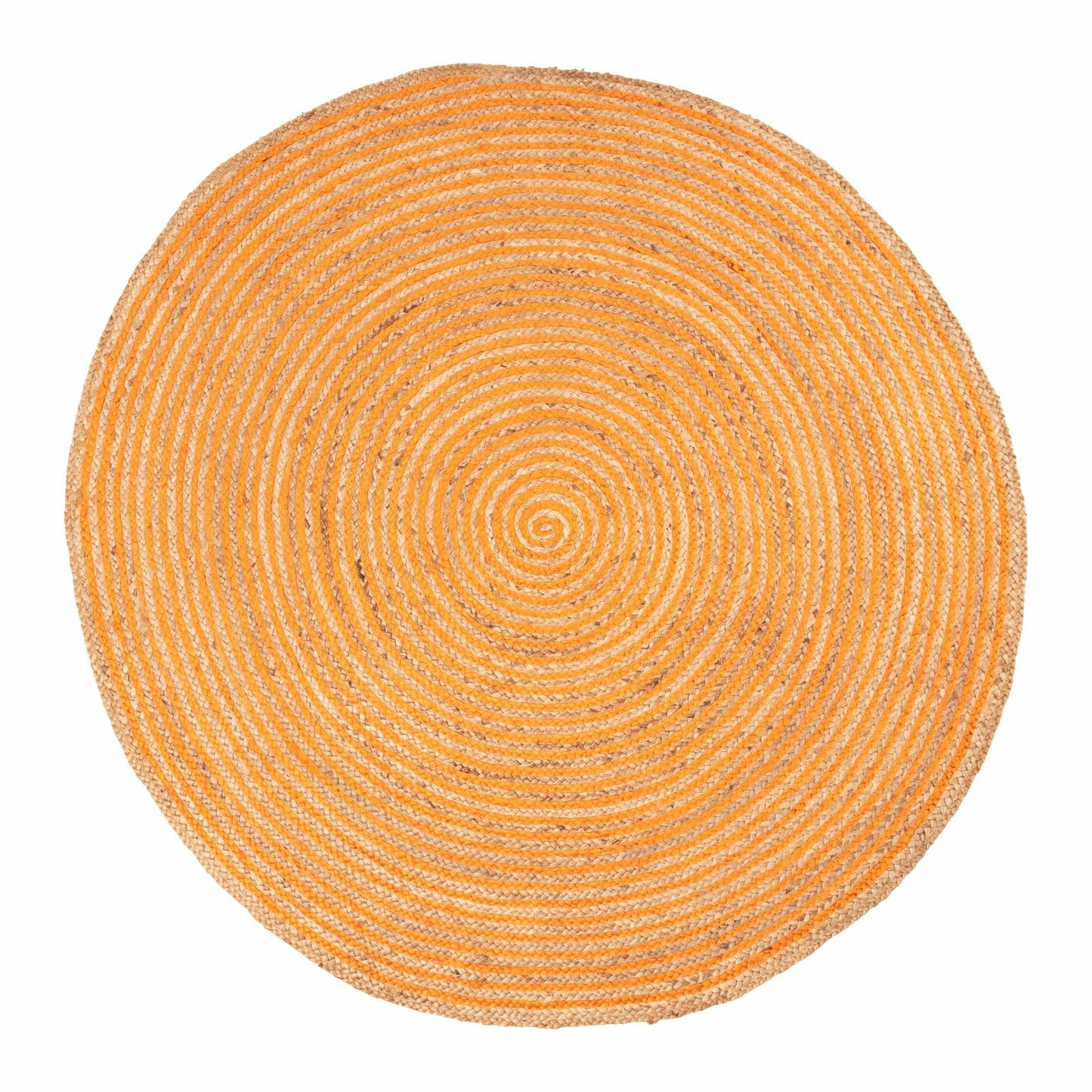 Superior Braided Round Jute Indoor Area Rug - Orange