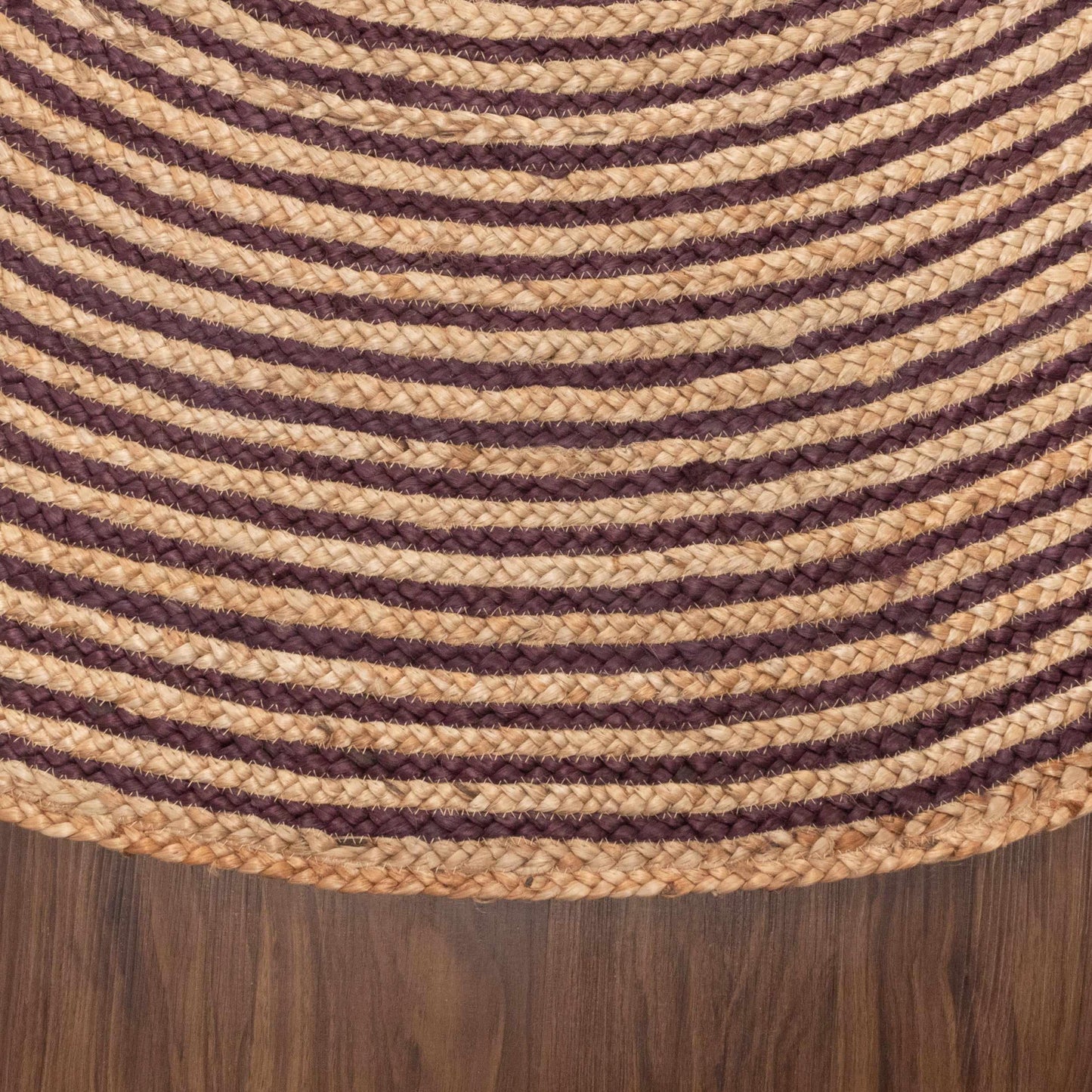 Superior Braided Round Jute Indoor Area Rug - Purple