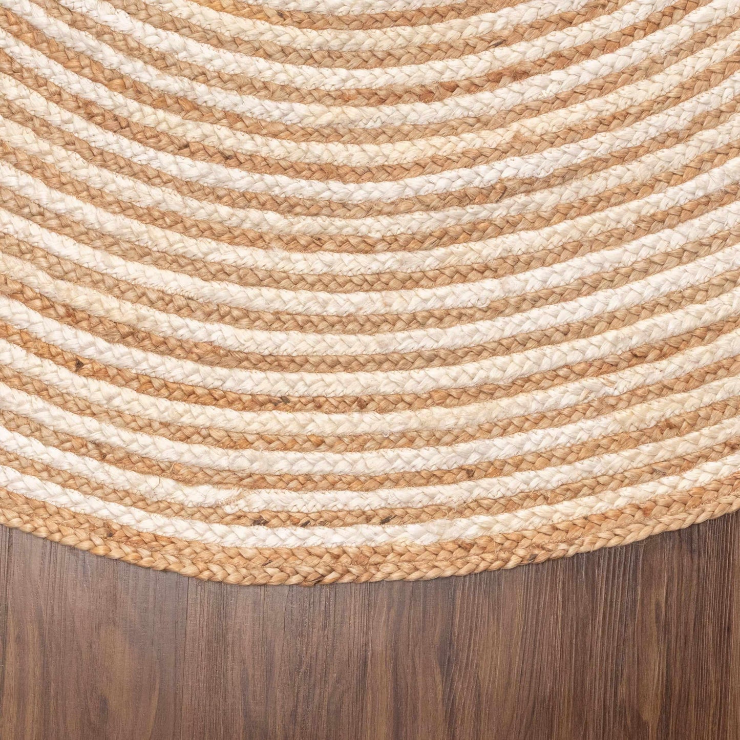 Superior Braided Round Jute Indoor Area Rug - Ivory