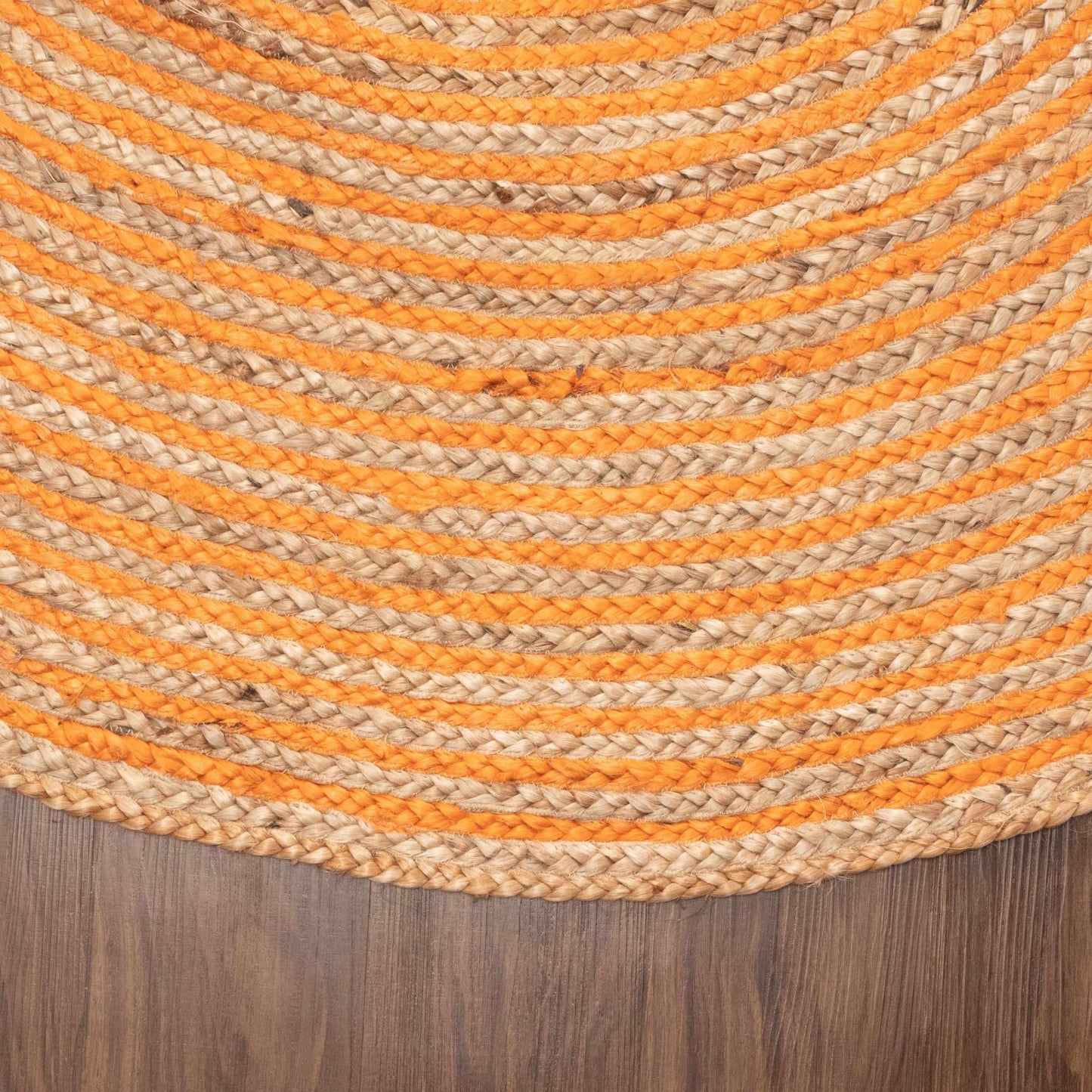 Superior Braided Round Jute Indoor Area Rug - Orange