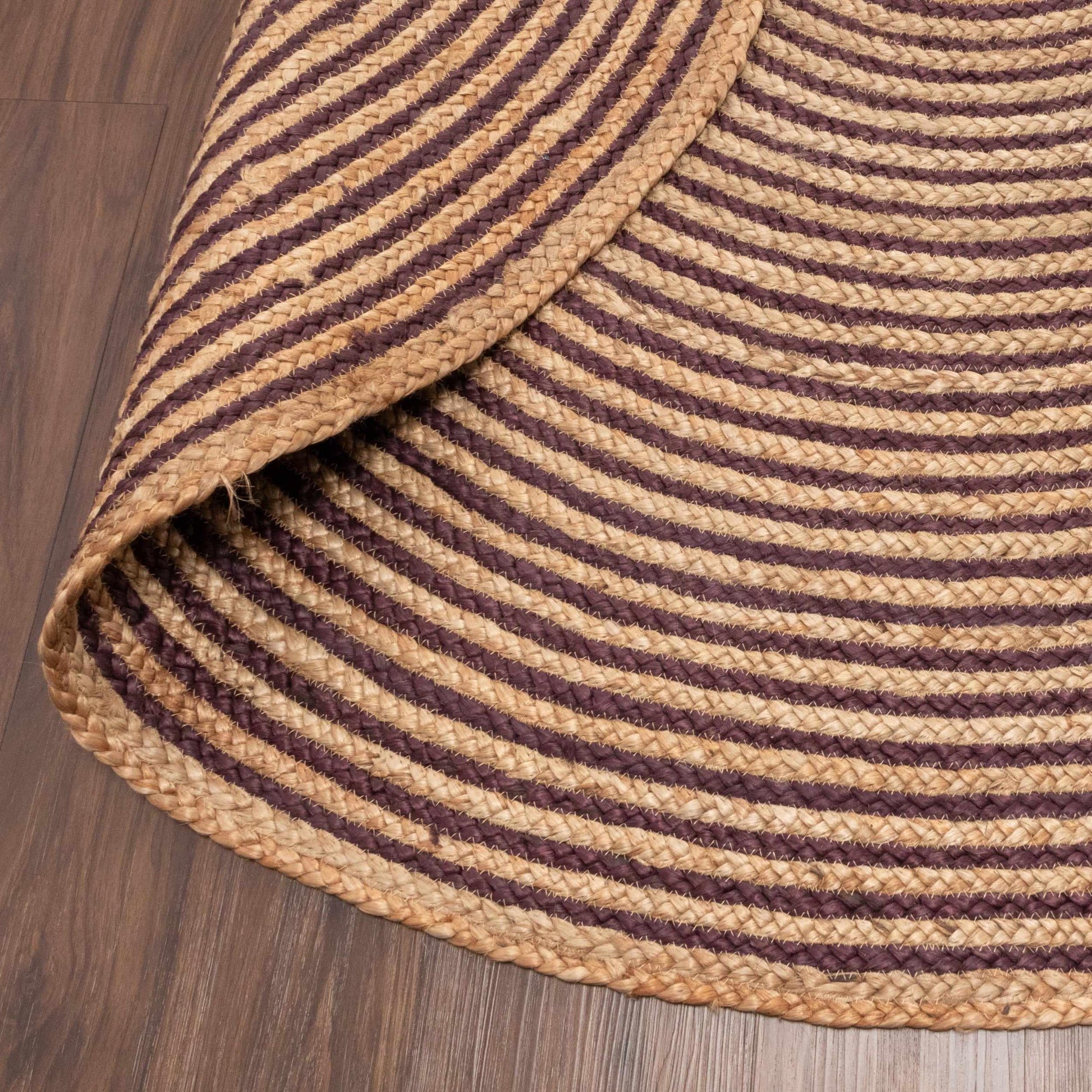Superior Braided Round Jute Indoor Area Rug - Coffee