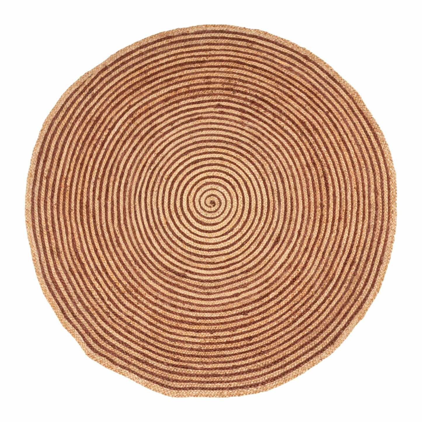 Superior Braided Round Jute Indoor Area Rug - Burgundy