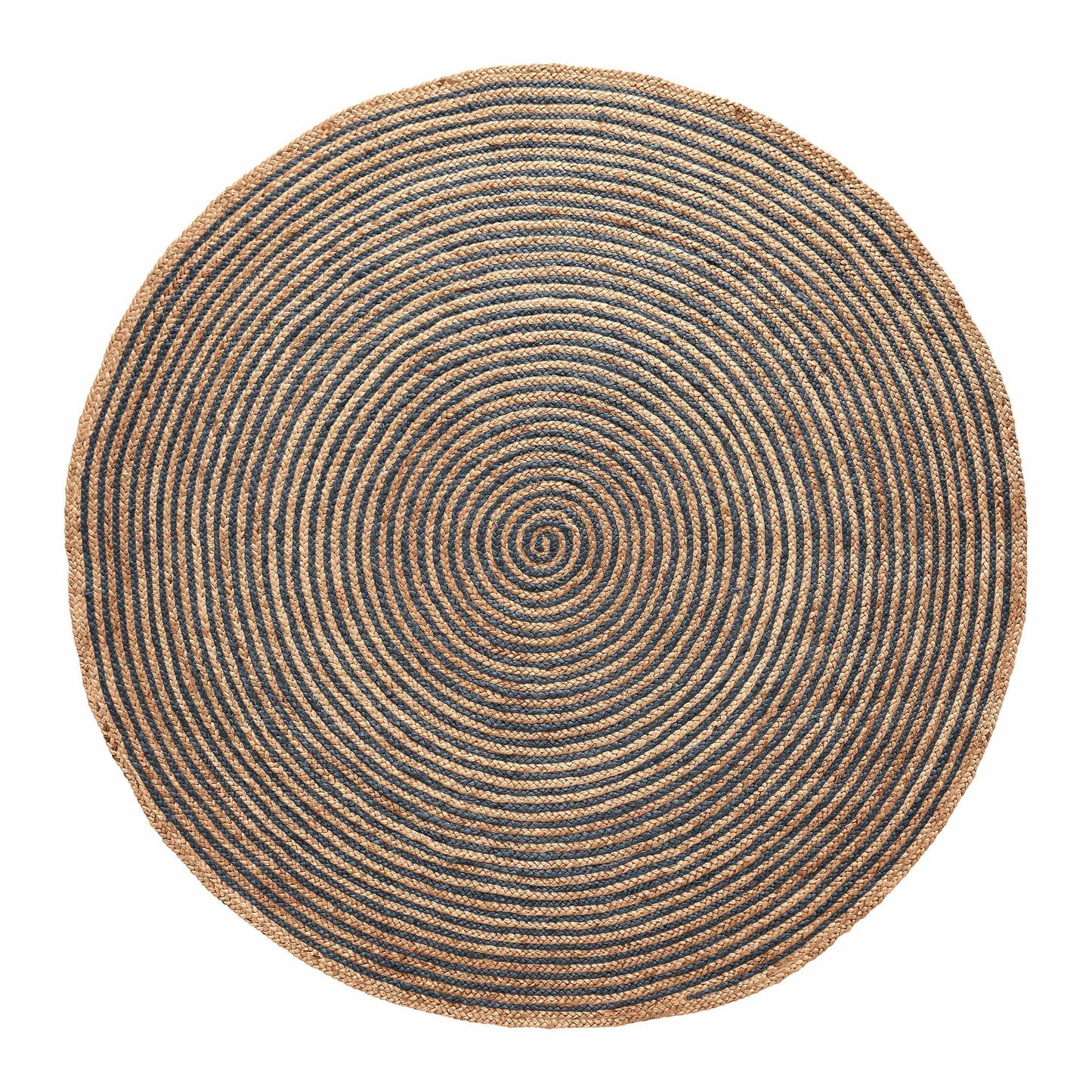Superior Braided Round Jute Indoor Area Rug - Navy Blue