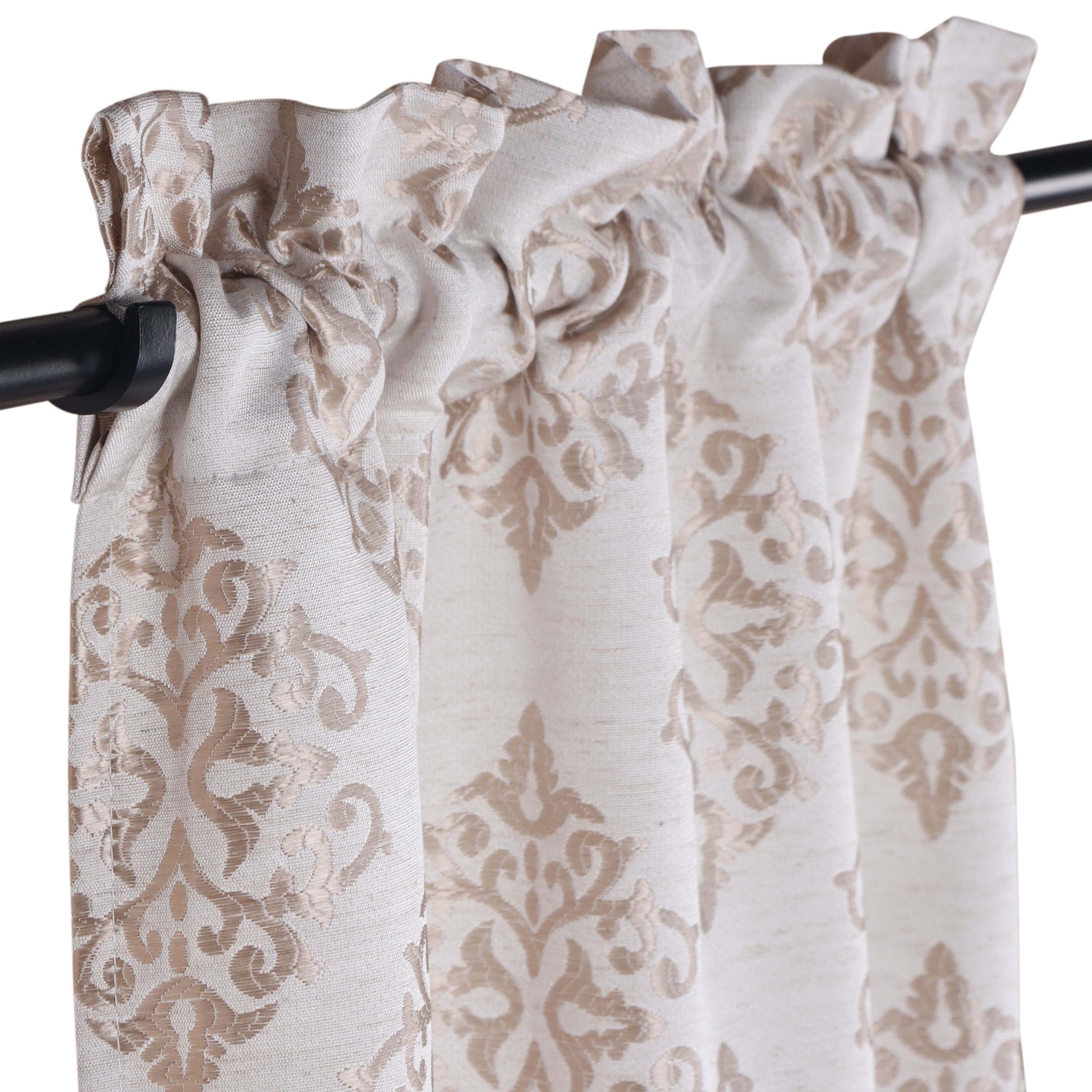 Venetian Damask Jacquard Curtain Panels, Set of 2 - Brass