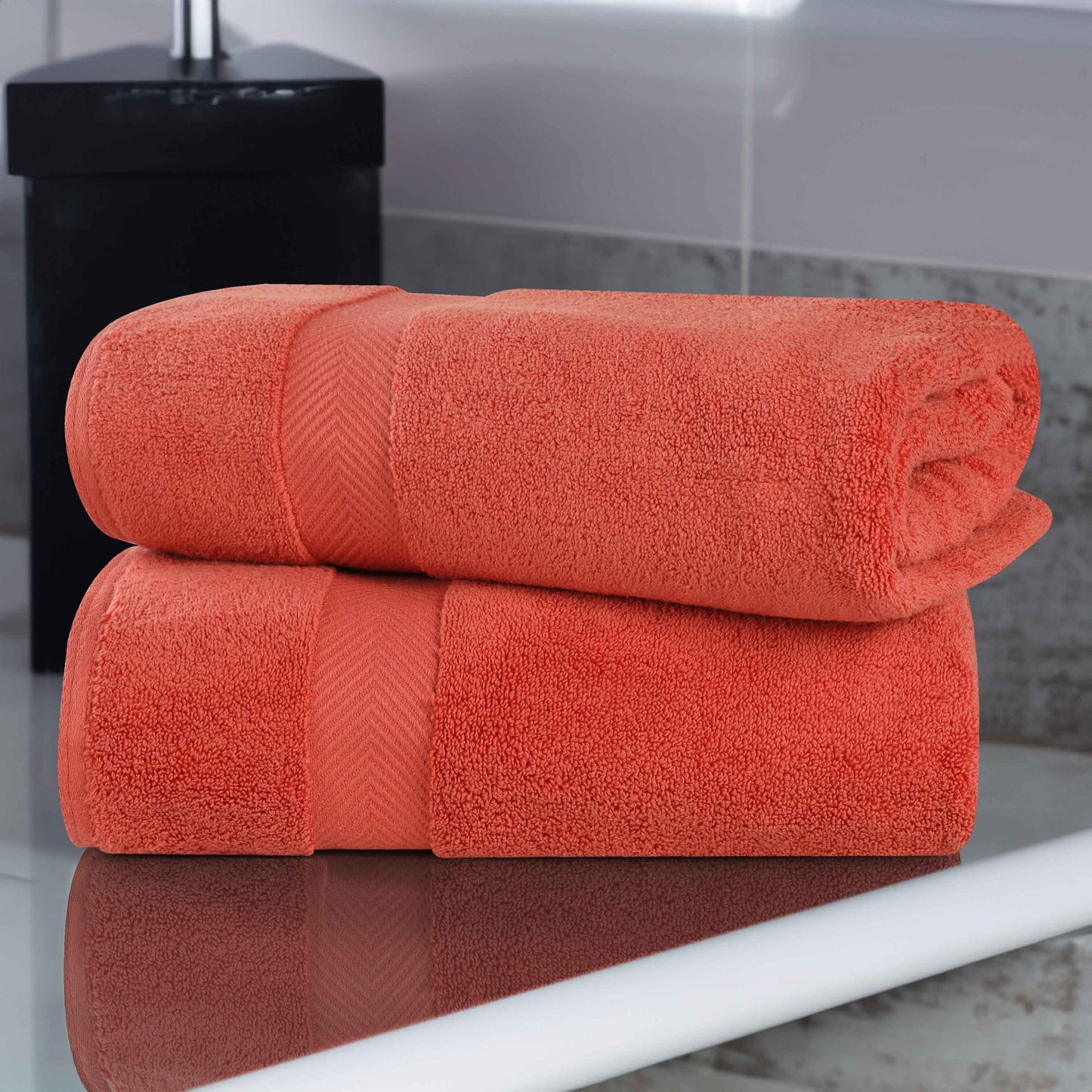 Zero-Twist Smart-Dry Combed Cotton 2 Piece Bath Sheet Set - Brick