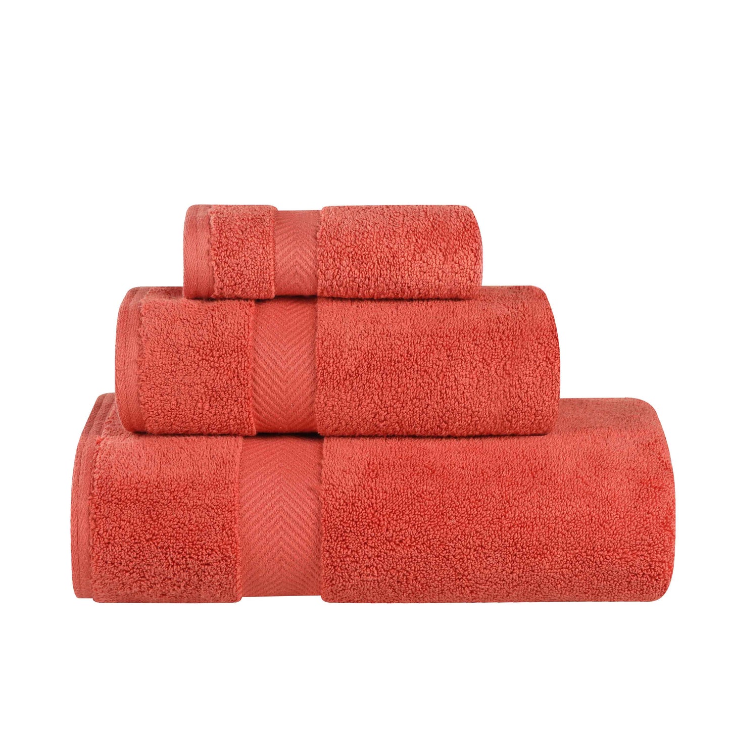 Zero-Twist Smart-Dry Combed Cotton 3 Piece Towel Set - Brick