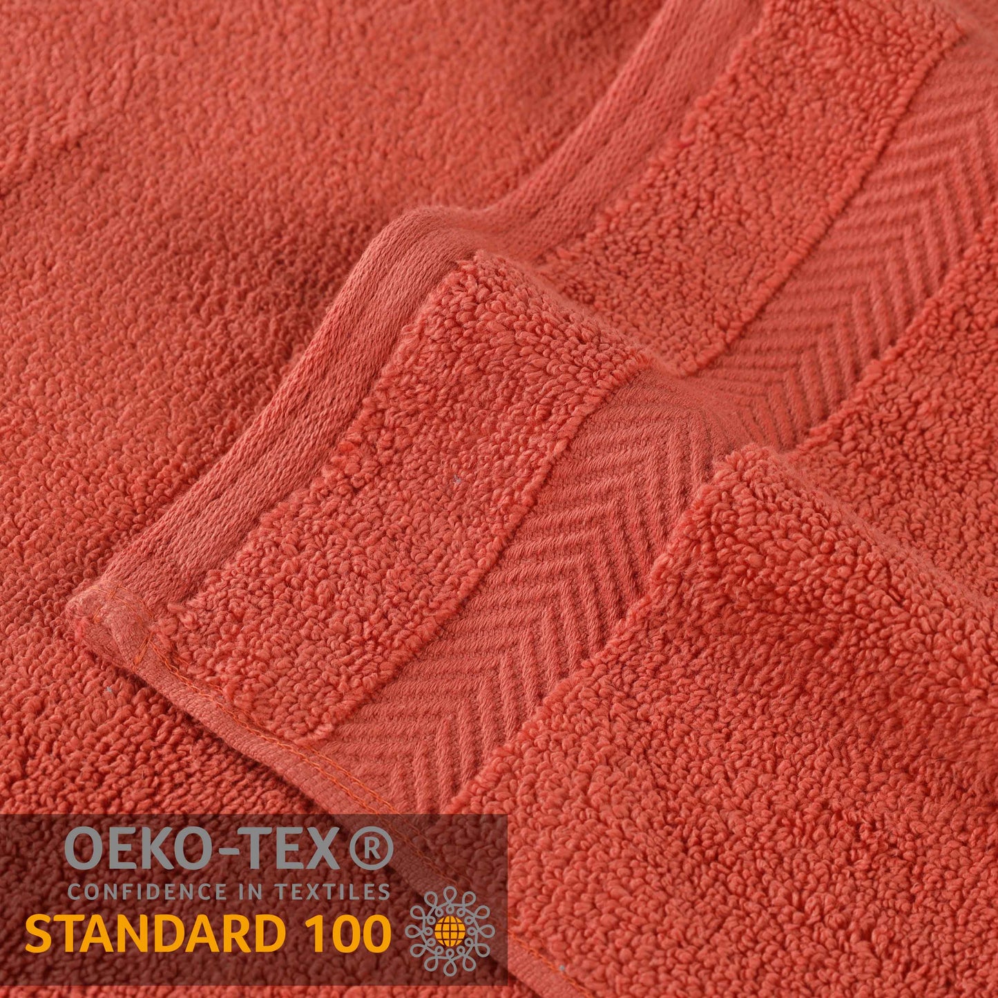Zero Twist Smart Dry Combed Cotton 2 Piece Bath Towel Set - Brick