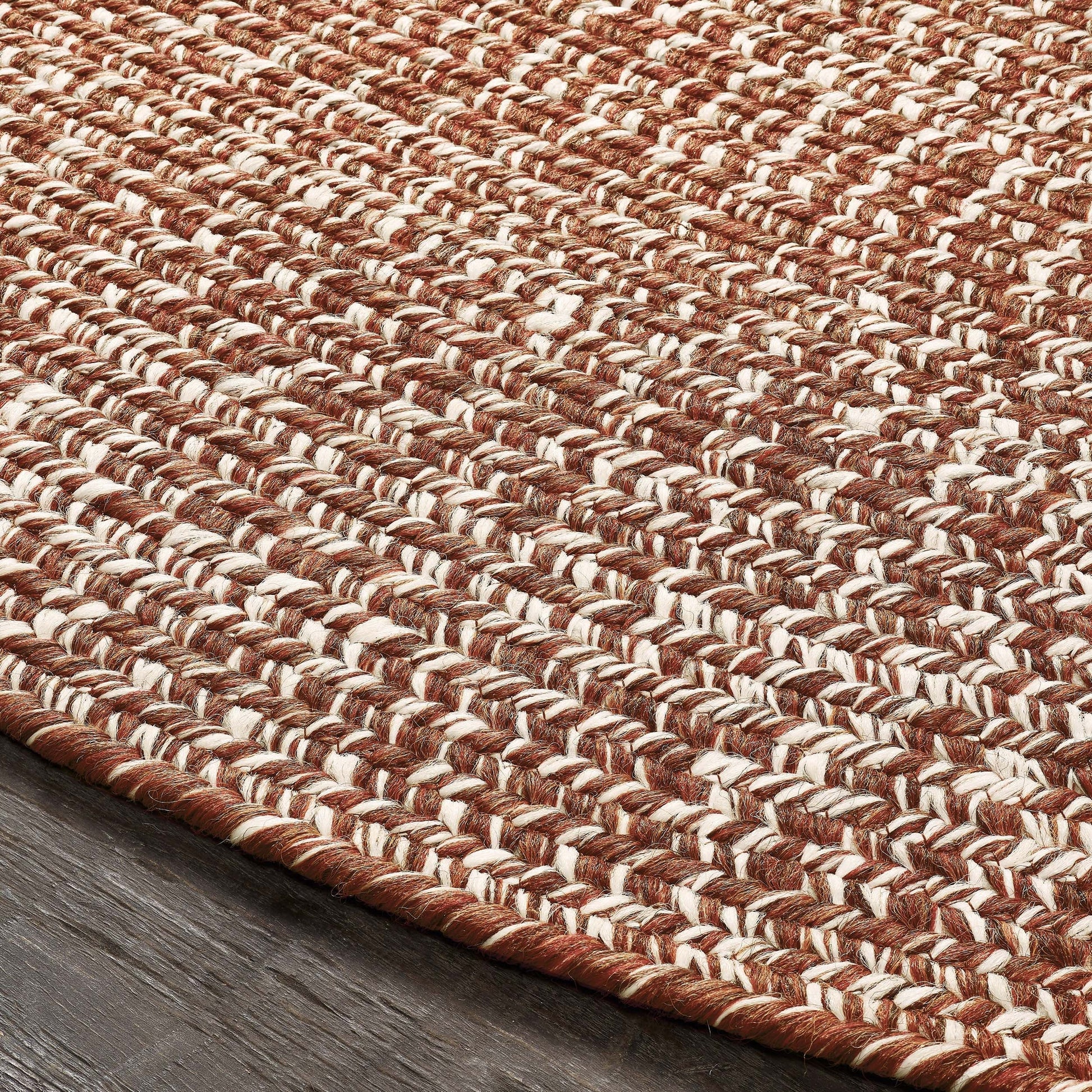 Reversible Braided Eco-Friendly Area Rug Indoor Outdoor Rugs - BrickWhite