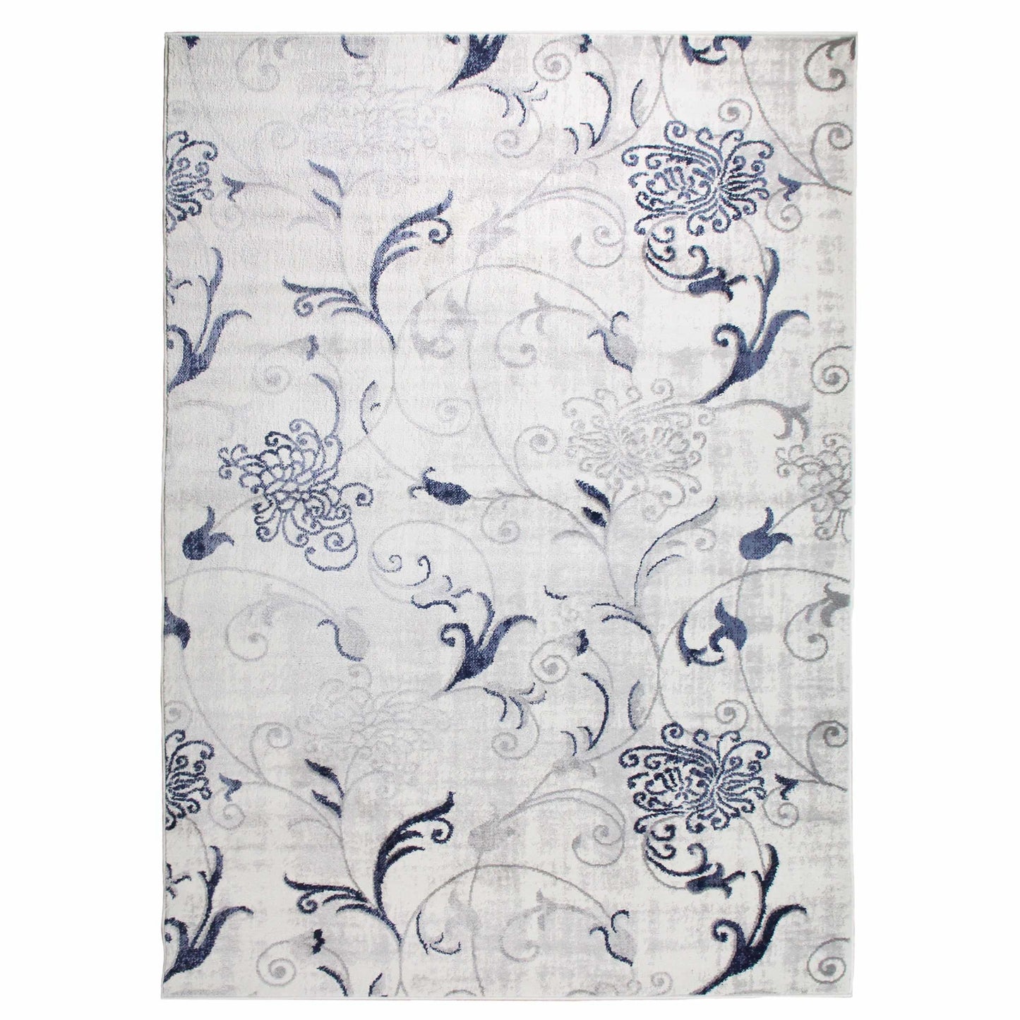 Superior Briony Modern Floral Area Rug - Cobalt BlueSuperior Briony Modern Floral Area Rug - Cobalt Blue
