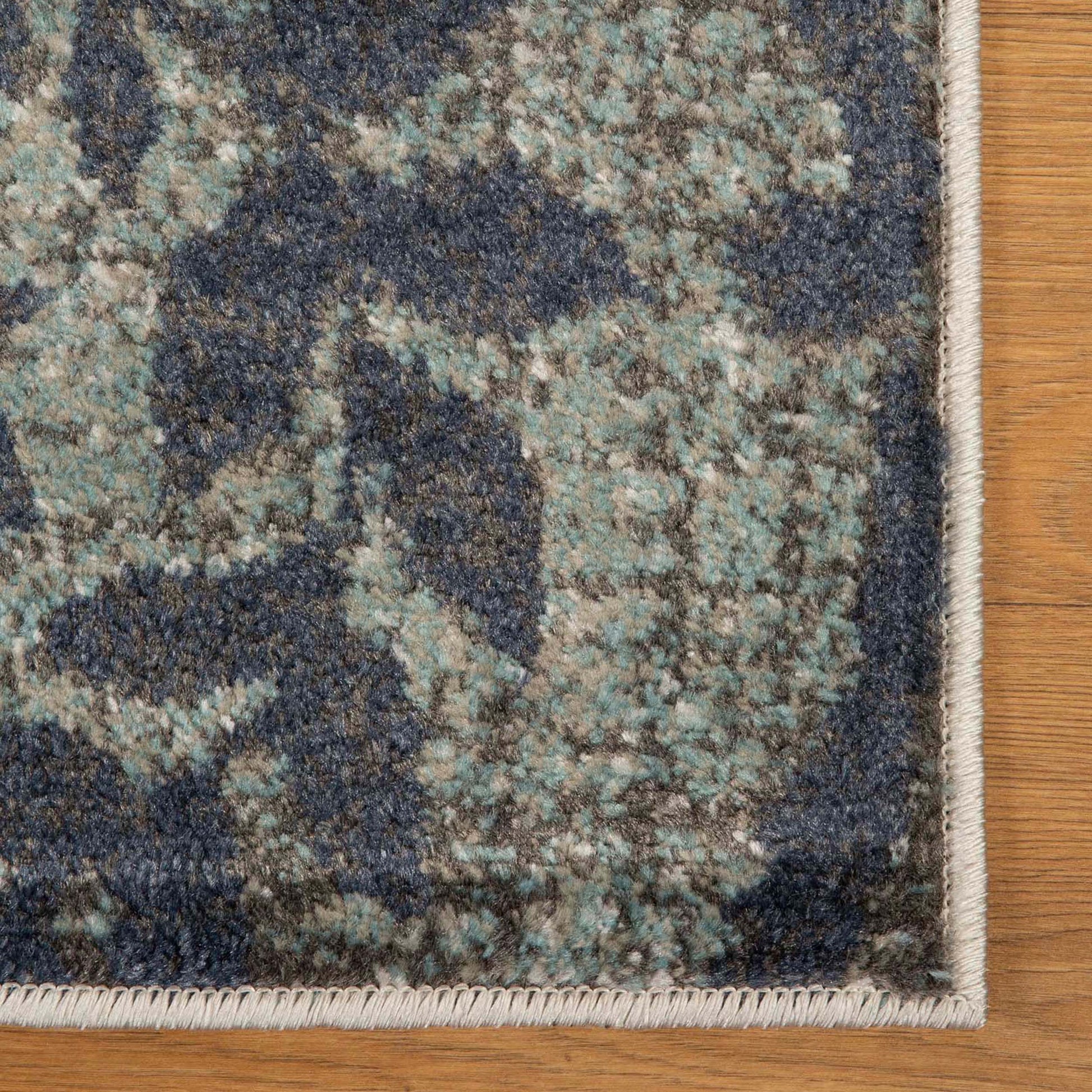 Bristol Distressed Abstract Damask Indoor Area Rug or Runner Rug - Rivulet