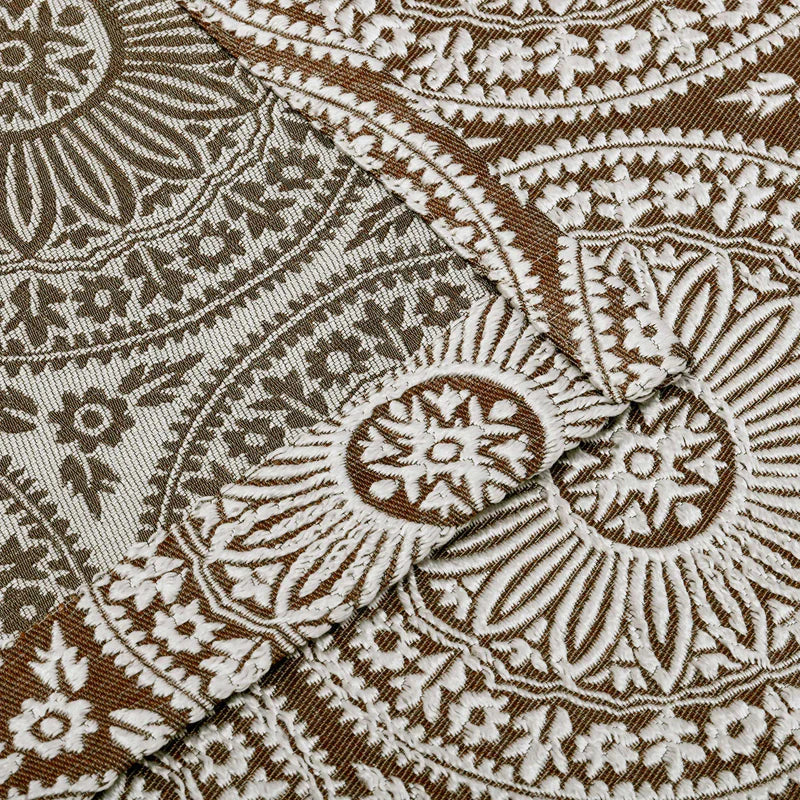 Eminence Jacquard Floral Medallion Grommet Curtain Panels (Set of 2) - Bronze