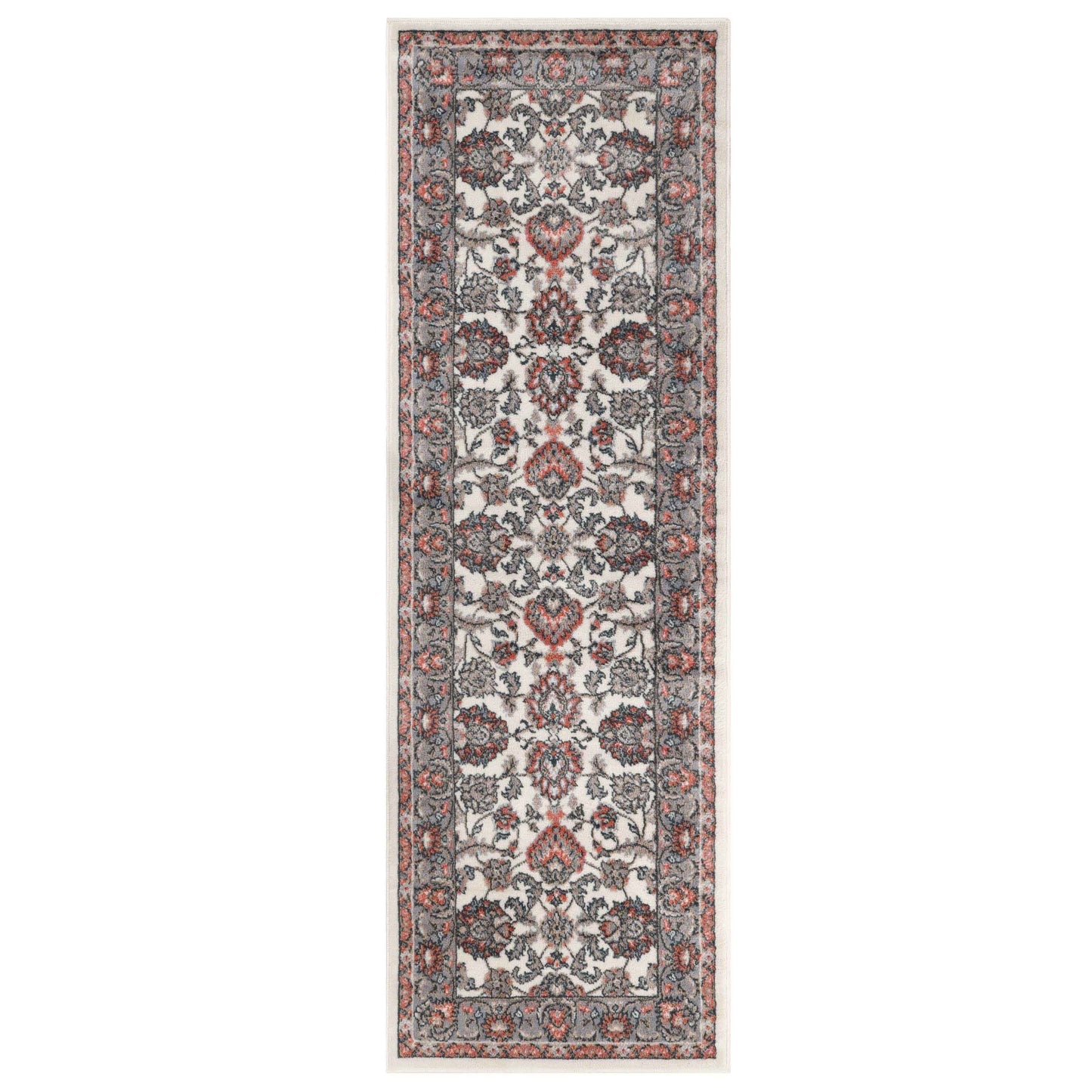 Lille Elegant Floral Indoor Area Rug or Runner Rug Or Door Mat - Salmon